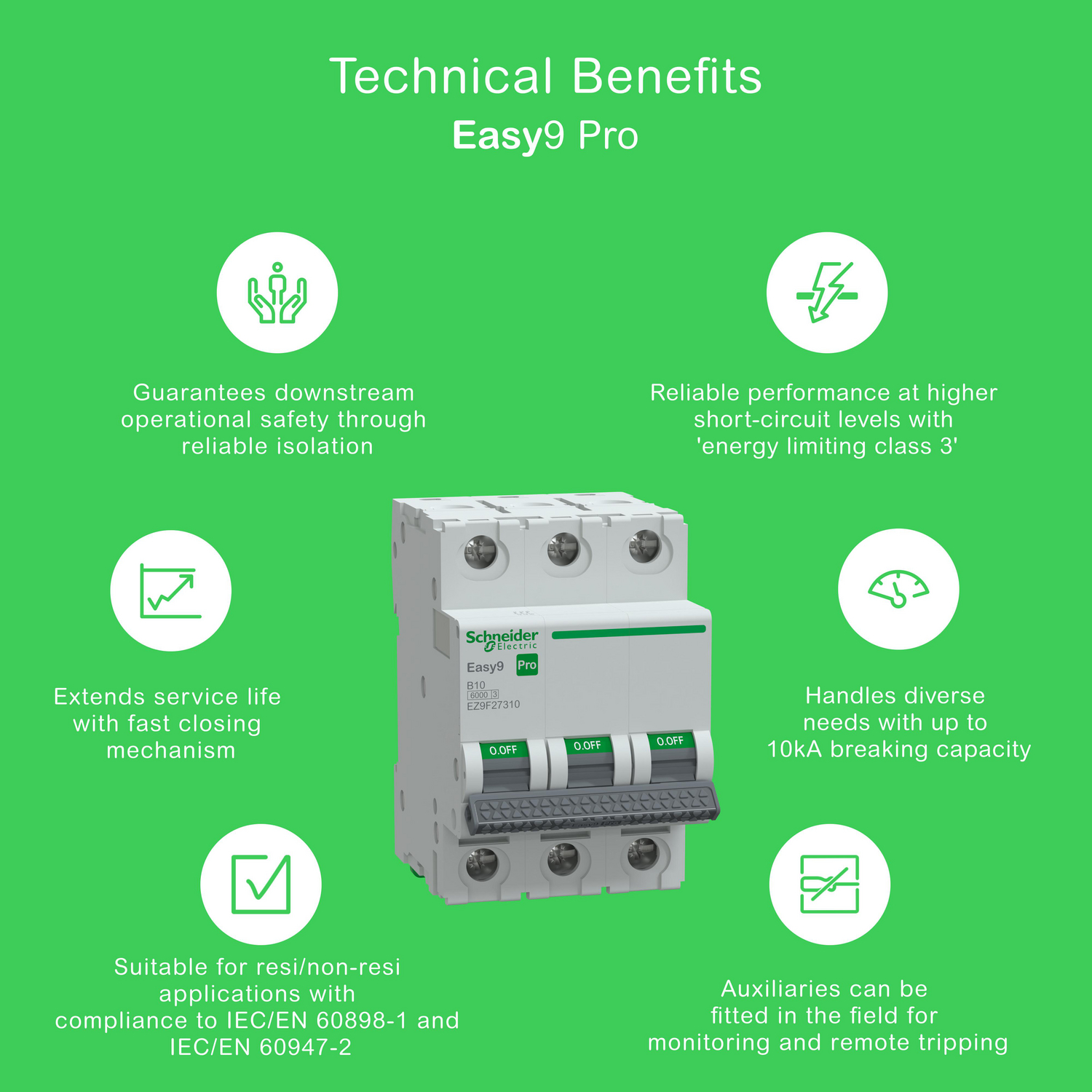 schneider electric Johdonsuojakatkaisija easy9 mcb 3b10 6ka