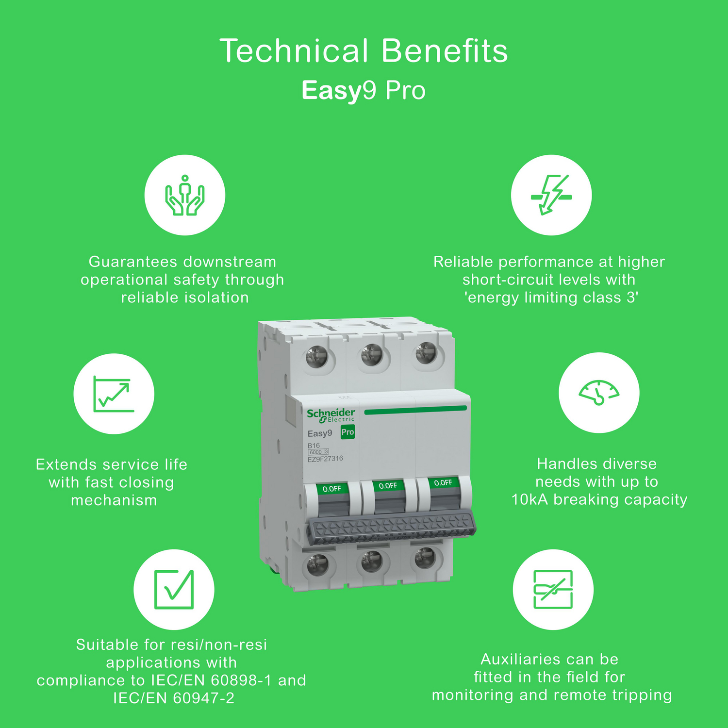 schneider electric Johdonsuojakatkaisija easy9 mcb 3b16 6ka