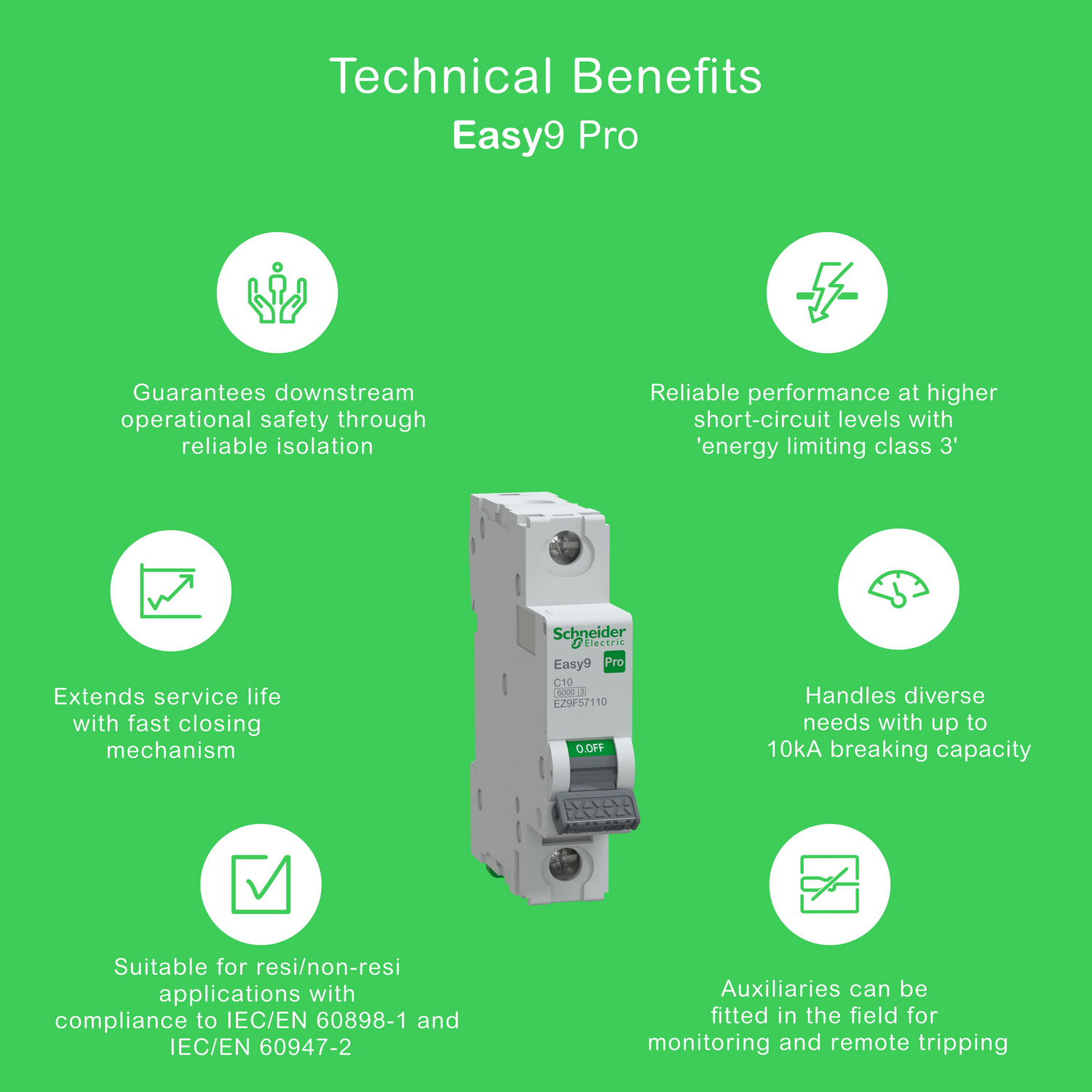 schneider electric Johdonsuojakatkaisija easy9 mcb 1c10 6ka
