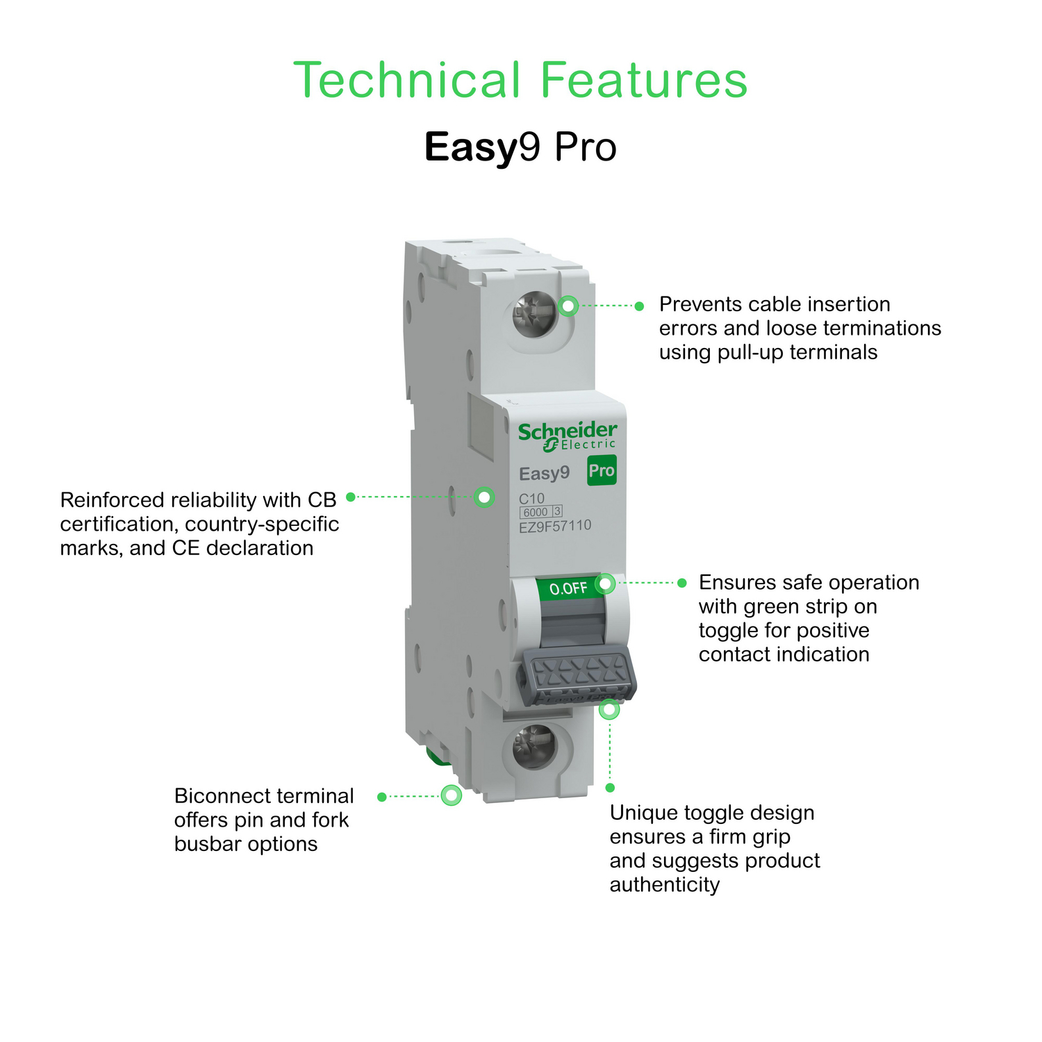 schneider electric Johdonsuojakatkaisija easy9 mcb 1c10 6ka