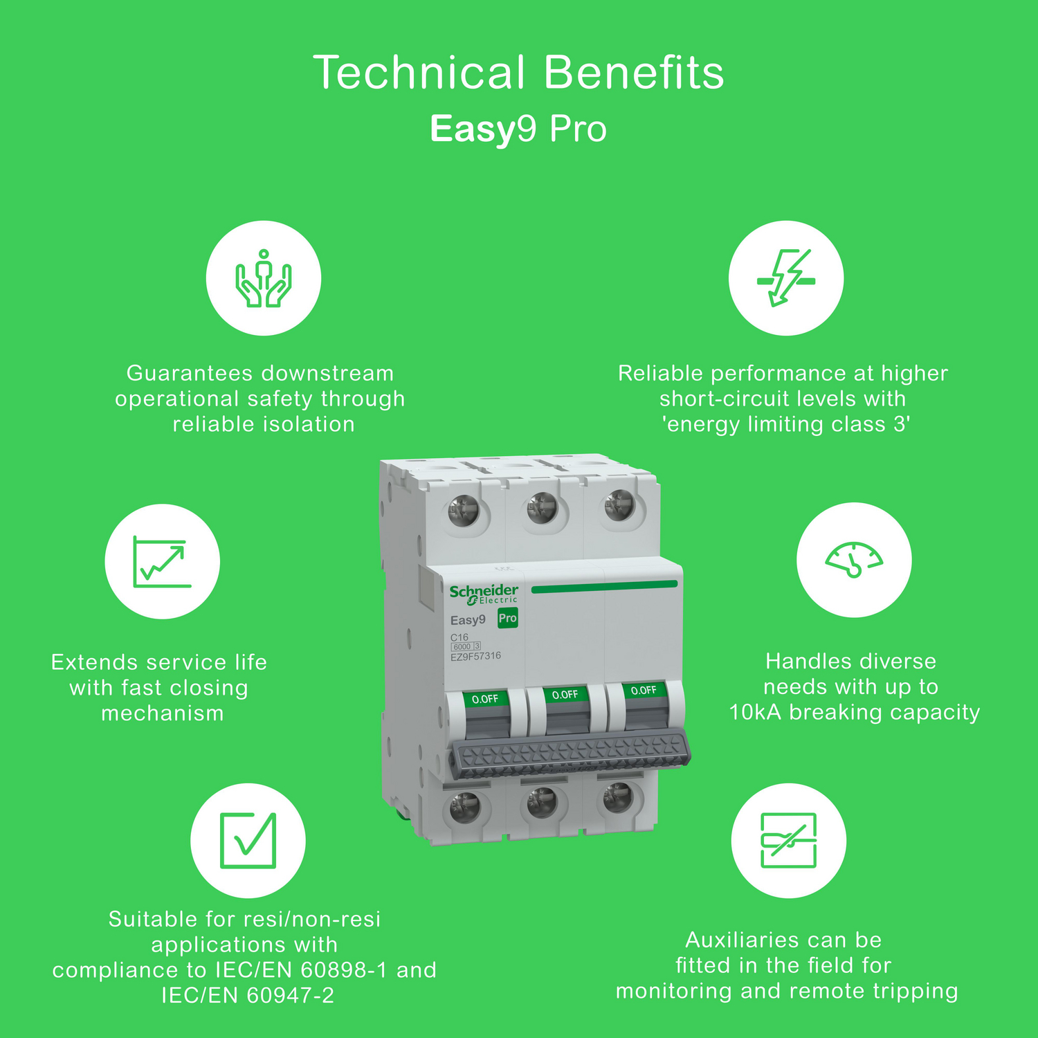 schneider electric Johdonsuojakatkaisija easy9 mcb 3c16 6ka