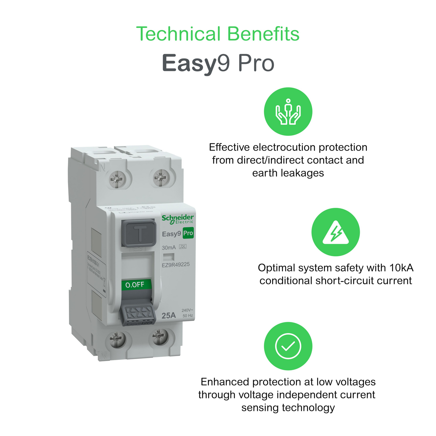 schneider electric Jordfelsbrytare easy9 easy9 rccb 2p 25a 30ma a