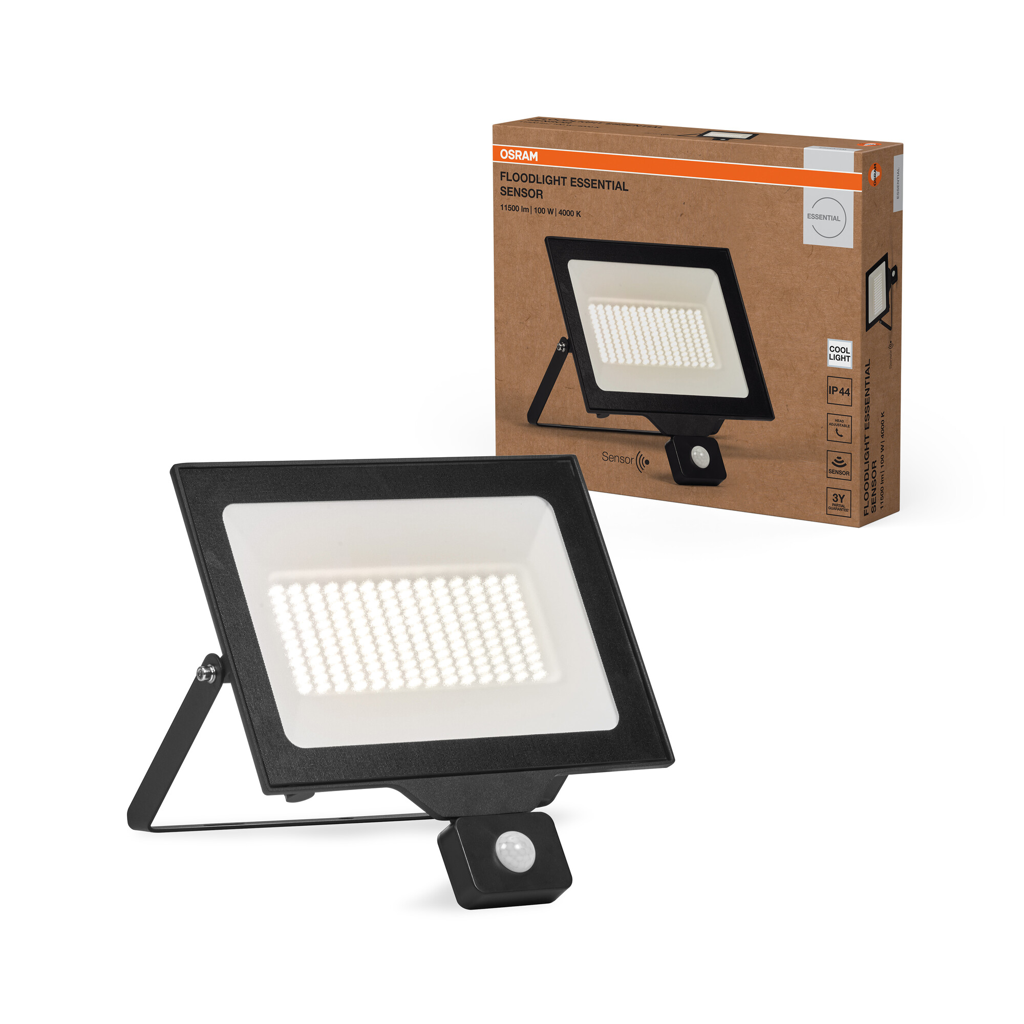 ledvance Led prožektors essential ar sens. 100w 4000k ip65 ik06