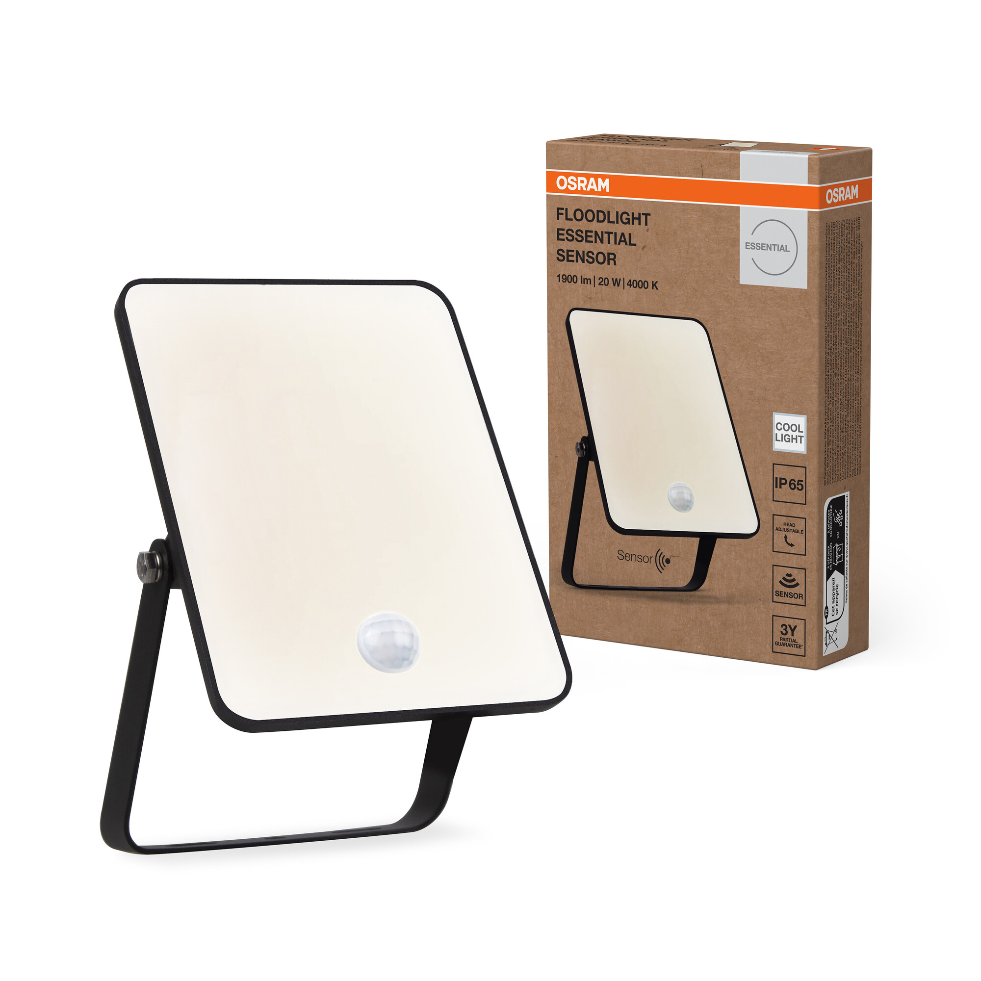 ledvance Led prožektors essential ar sensoru 20w 4000k ip65 ik04