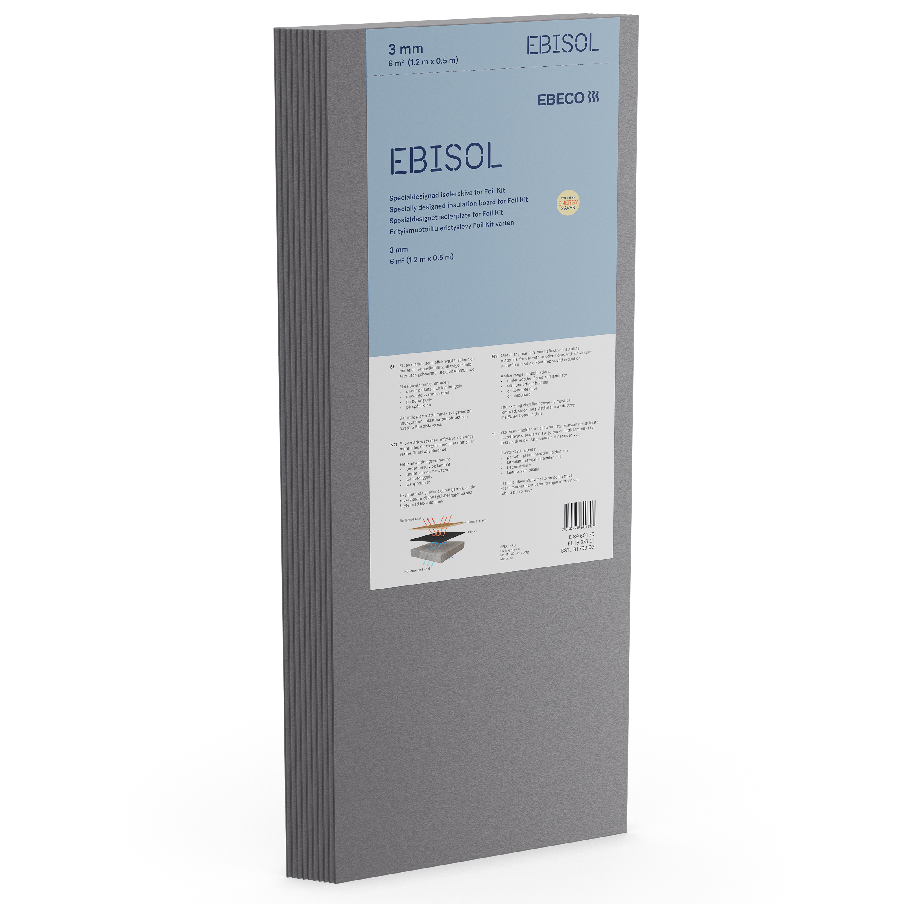 INSULATION BOARD EBISOL 3 MM EBISOL