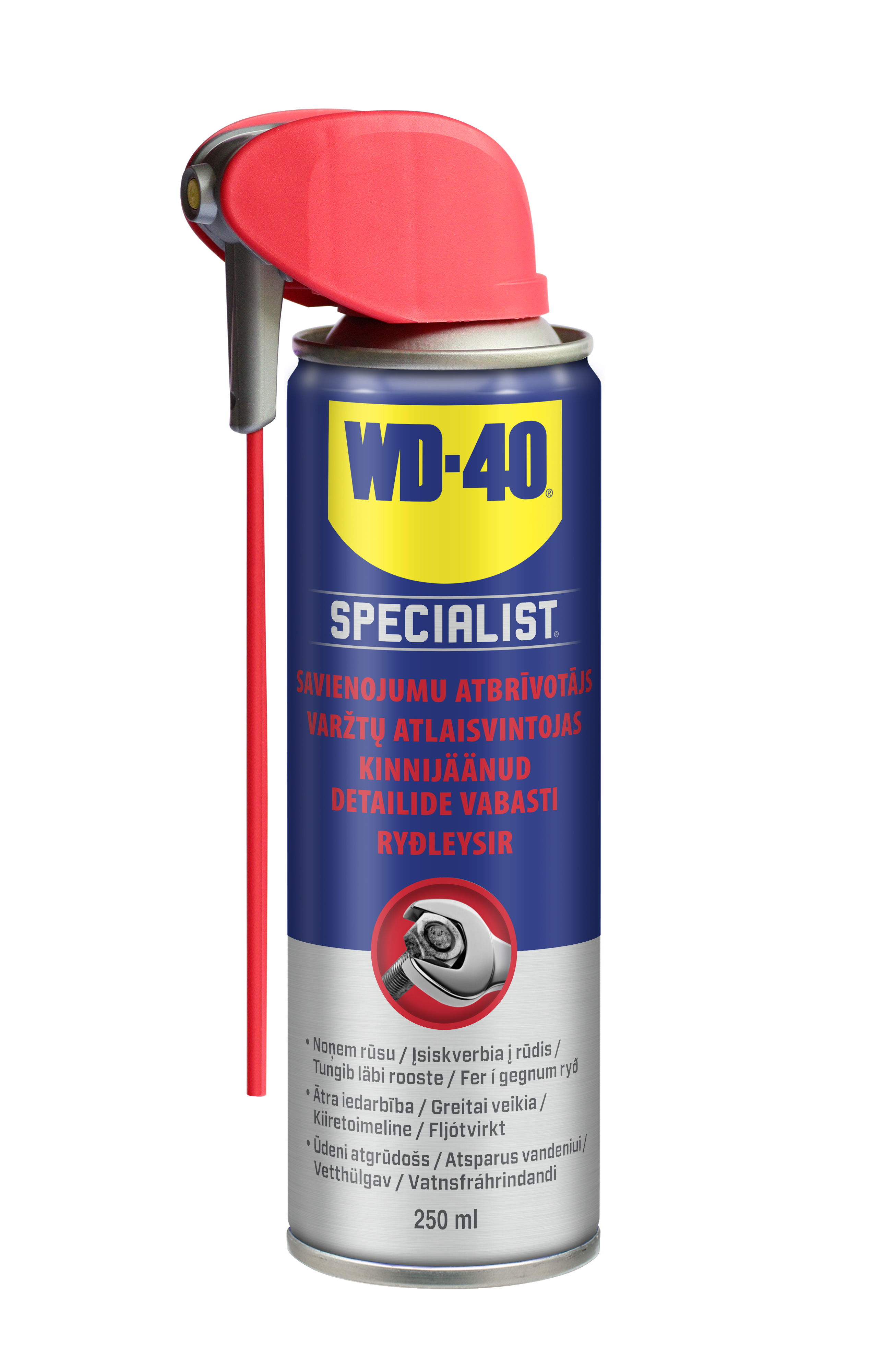 WD-40 EĻĻA SARŪSĒJOŠU DETAĻU ATVIENOŠANAI 250ml