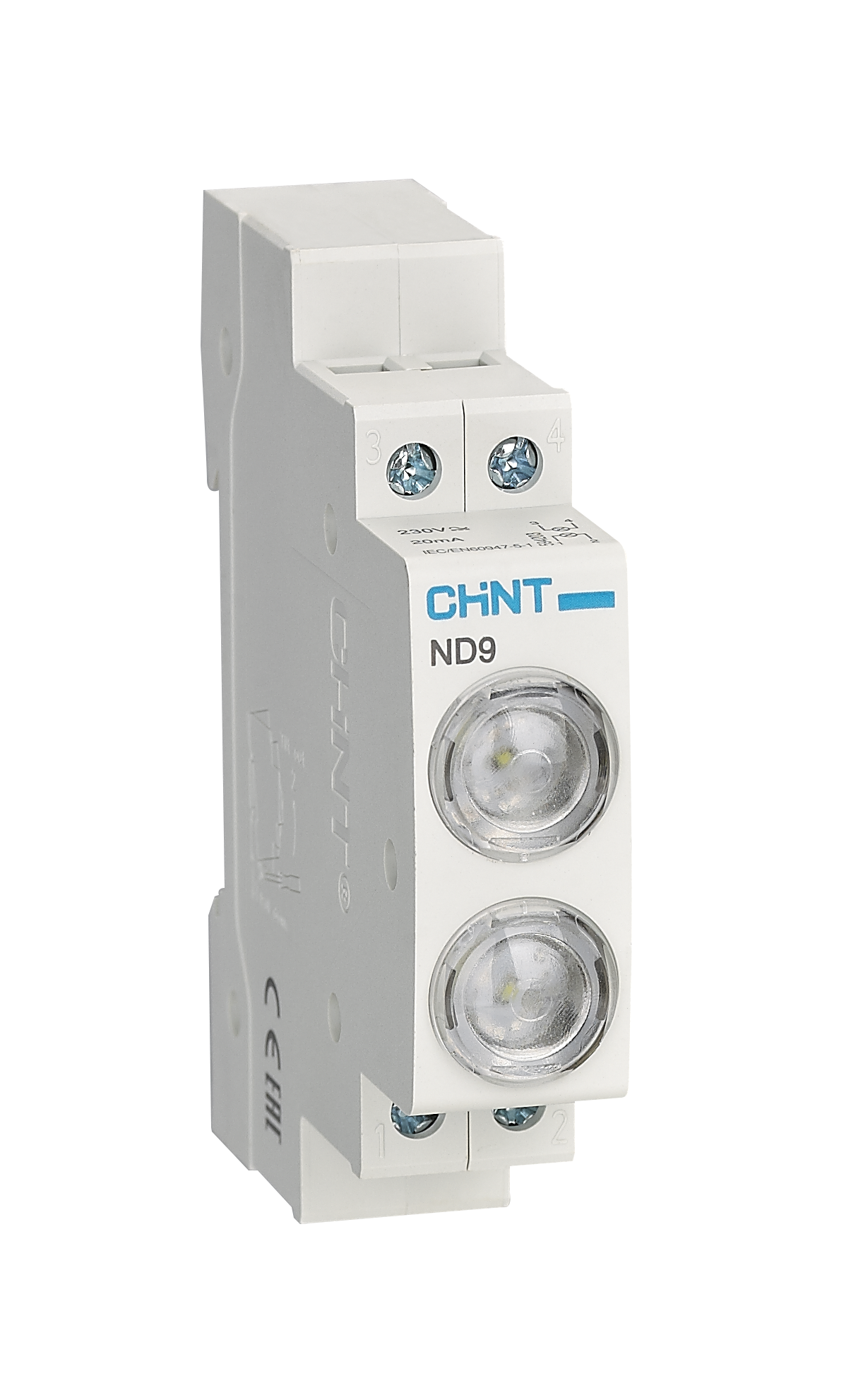 LED INDIKATORS DIN LED ND9 230V BALTS/BALTS