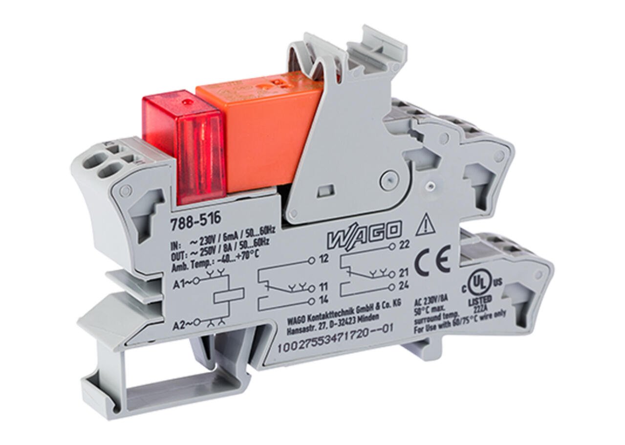PĀRSLĒDZĒJRELEJS ar LED indik. DIN ligzda 230VAC 2CO 8A