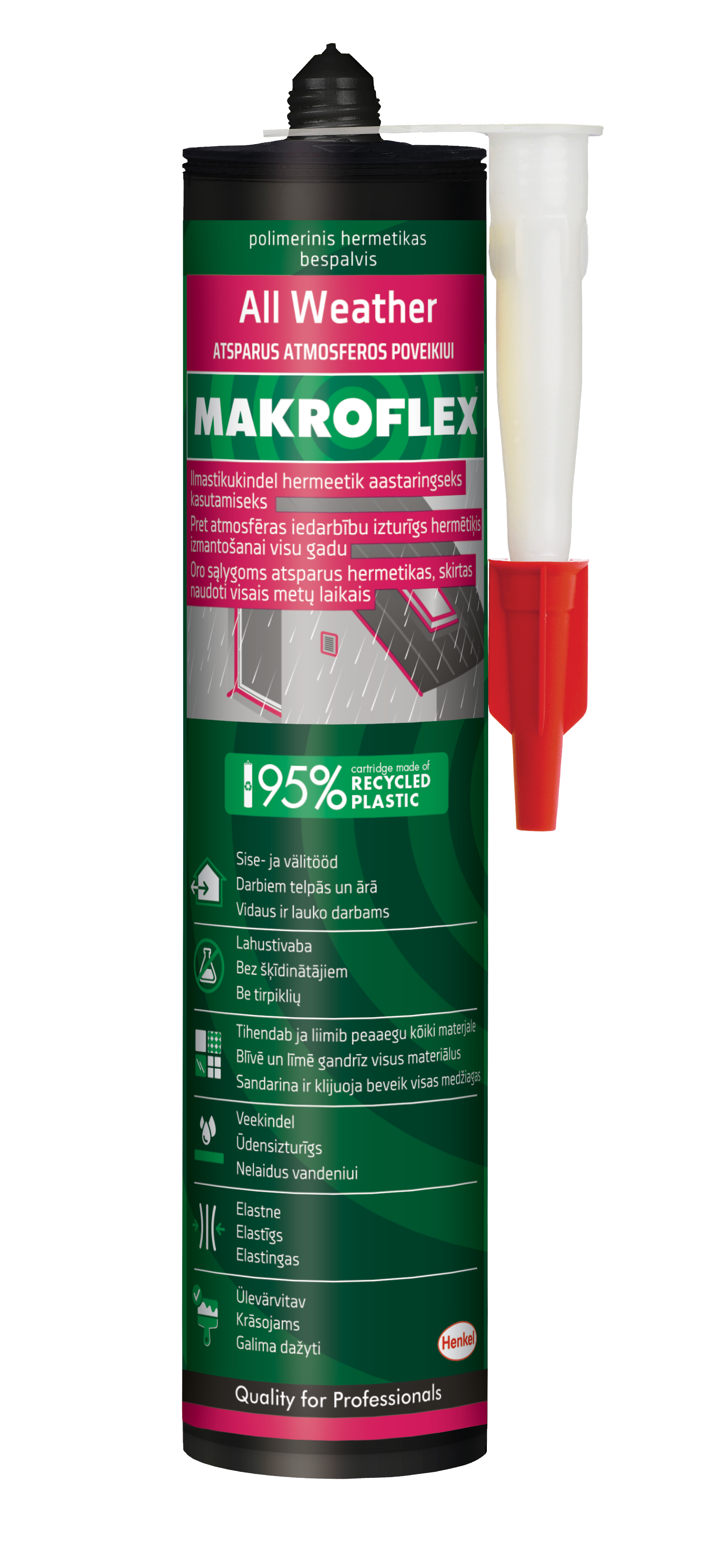 ILMASTIKUKINDEL HERMEETIK ALL WEATHER 280ml LÄBIPAISTEV