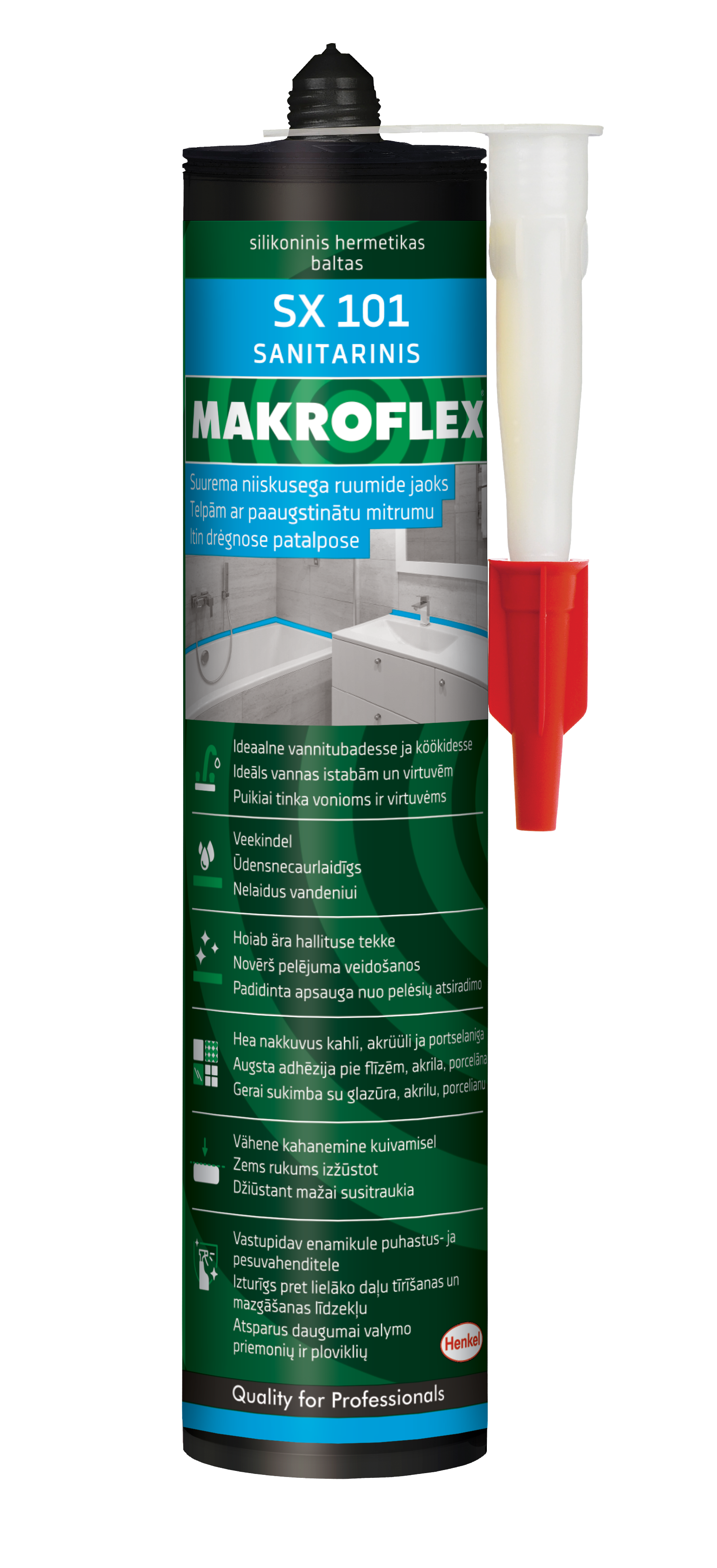 SANITAARSILIKOON SX101 300ml, VALGE