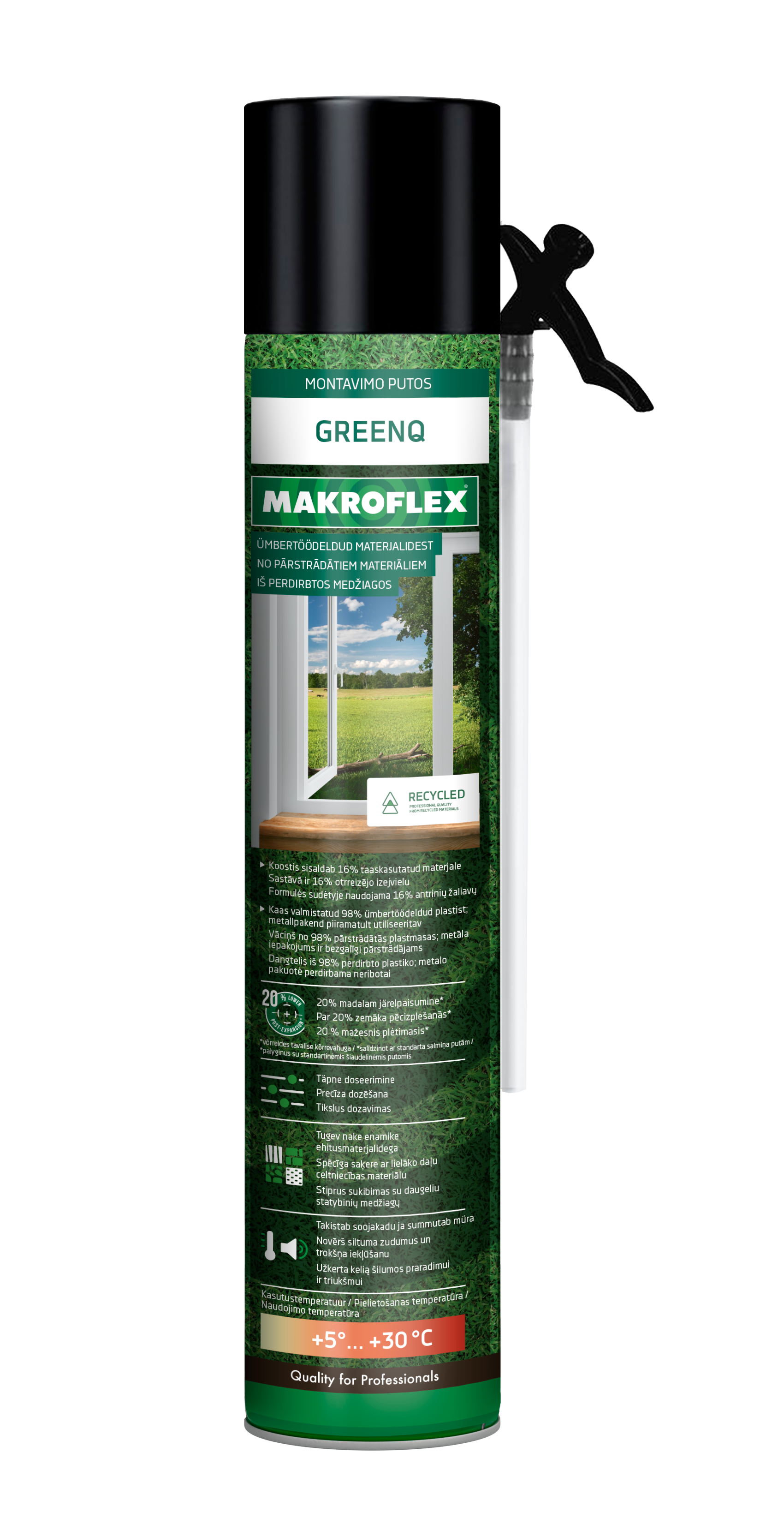 POLIURETĀNA PUTAS MAKROFLEX 750ml GREENQ