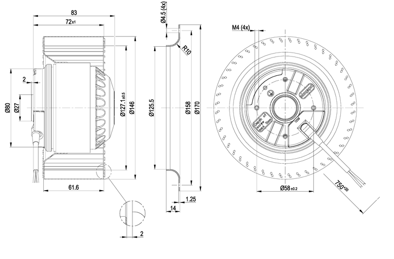 ebmpapst Fan r2e146bc2811 4uf 105w right