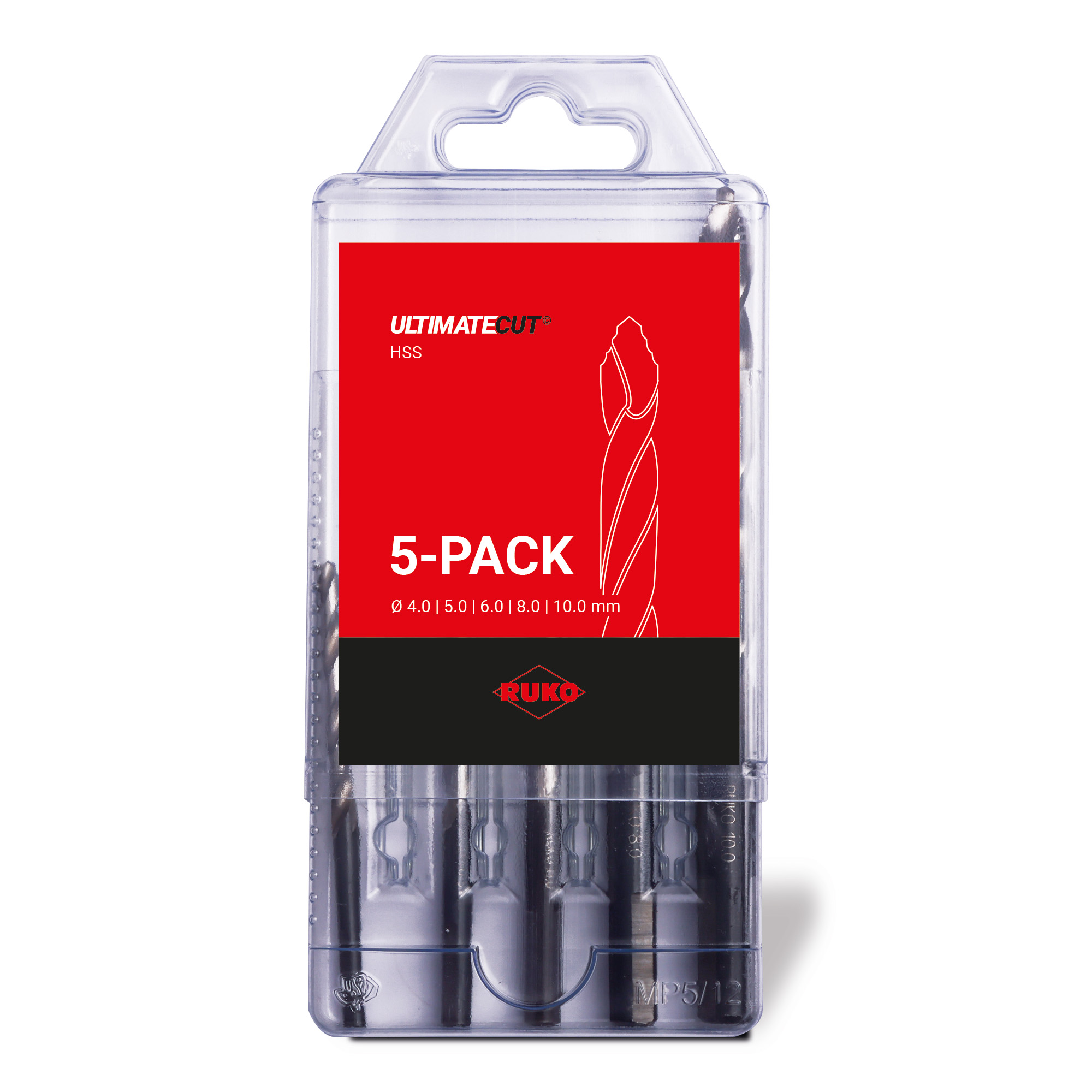 DRILL BIT SET RUKO FLOWSTEP HSS 4-10MM 5-OS