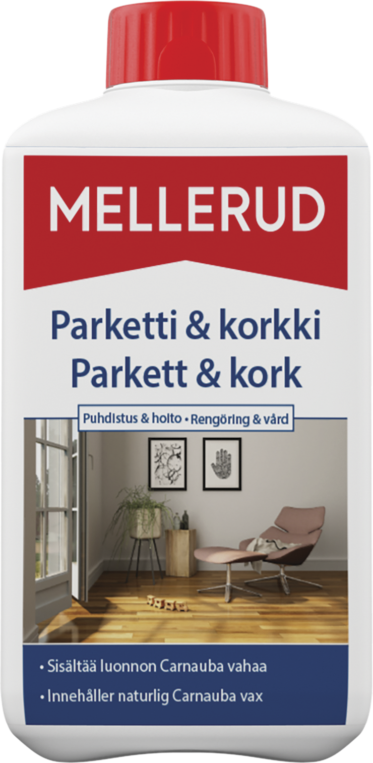 PARKETTI JA KORKKI PUHDISTUS JA HOITO MELLERUD 1L