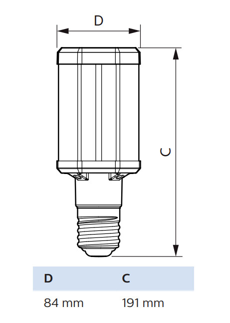 philips Rundstrålande lampa e40 830 5700lm hpl nd 57w=42w