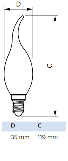 philips Kronljuslampa e14 cct 470lm 40w=3.4w ba35 cl