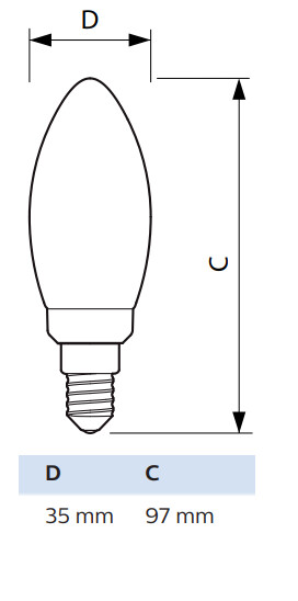 philips Kronljuslampa e14 cct 806lm 60w=5.9w b35 cl