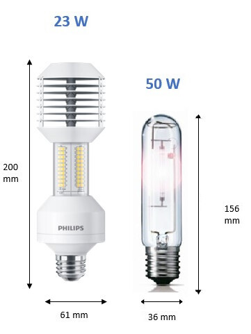 philips Rundstrålande lampa e27 740 4000lm em 50w=23w