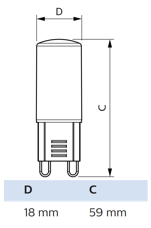 philips Led-kapsellampa g9 827 480lm 40w=4w dim