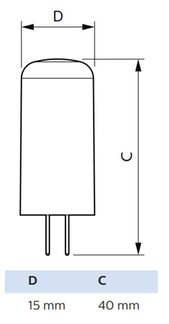 philips Led capsule g4 827 210lm 20w=2.1w 15000h