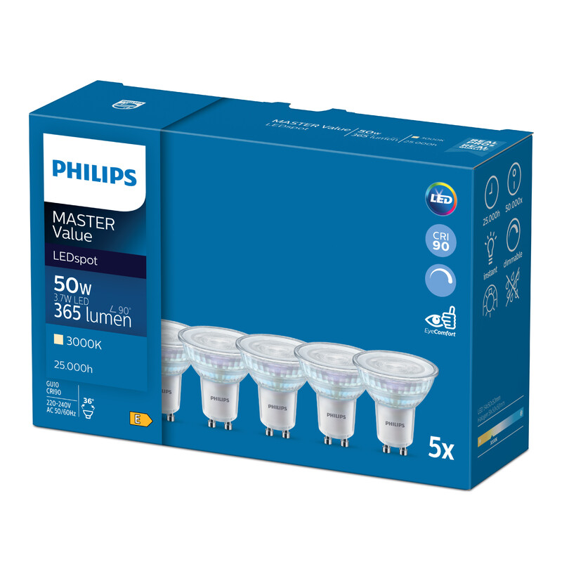 philips Spotlight gu10 930 365lm 50w=3.7w 5kpl