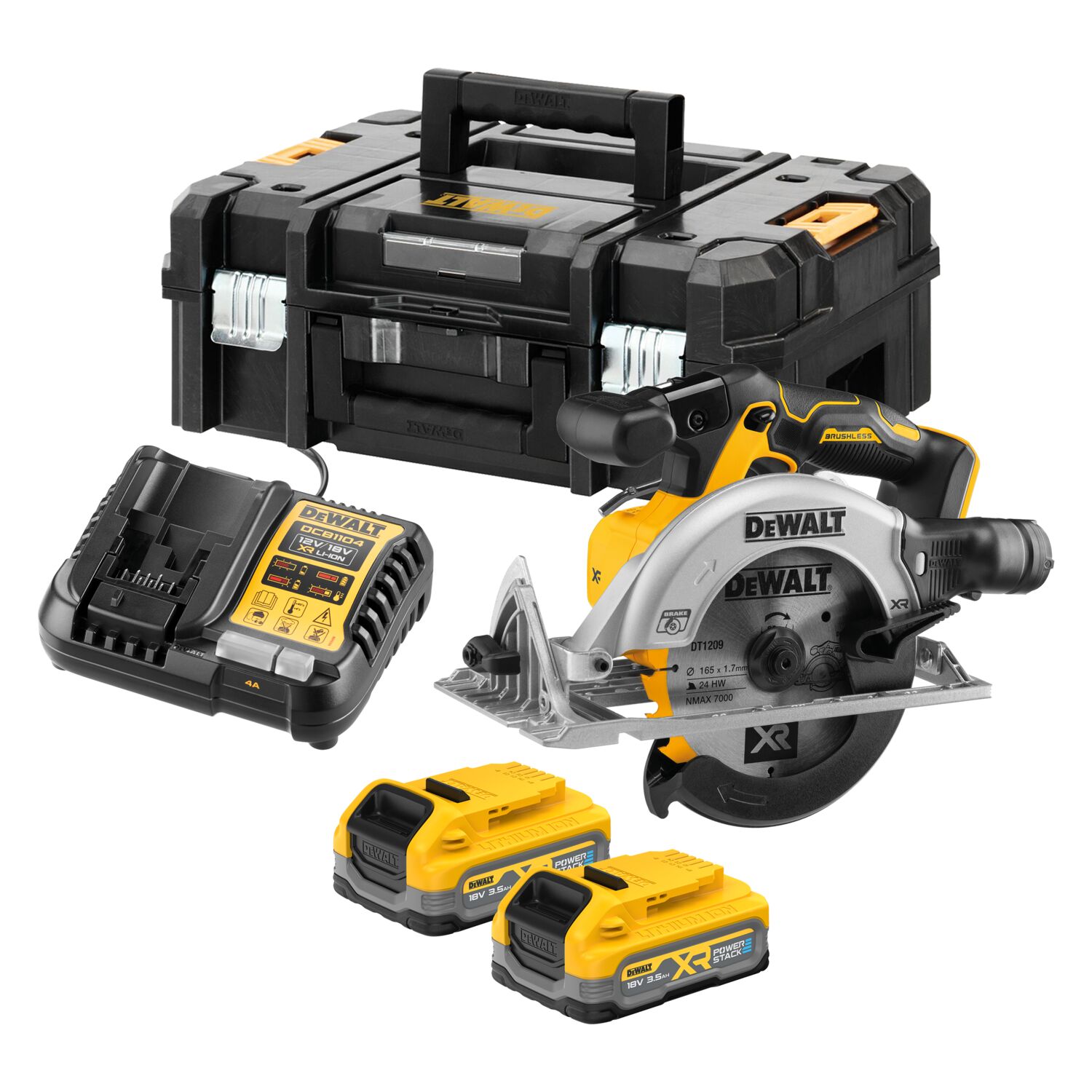 CIRCULAR SAW DEWALT DCS565S2T 18V XR 165MM 2X3,5AH