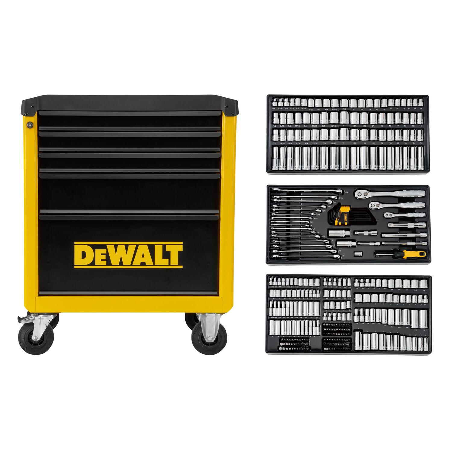 CABINET ROLLING DEWALT 5 DRAWERS 341PCS