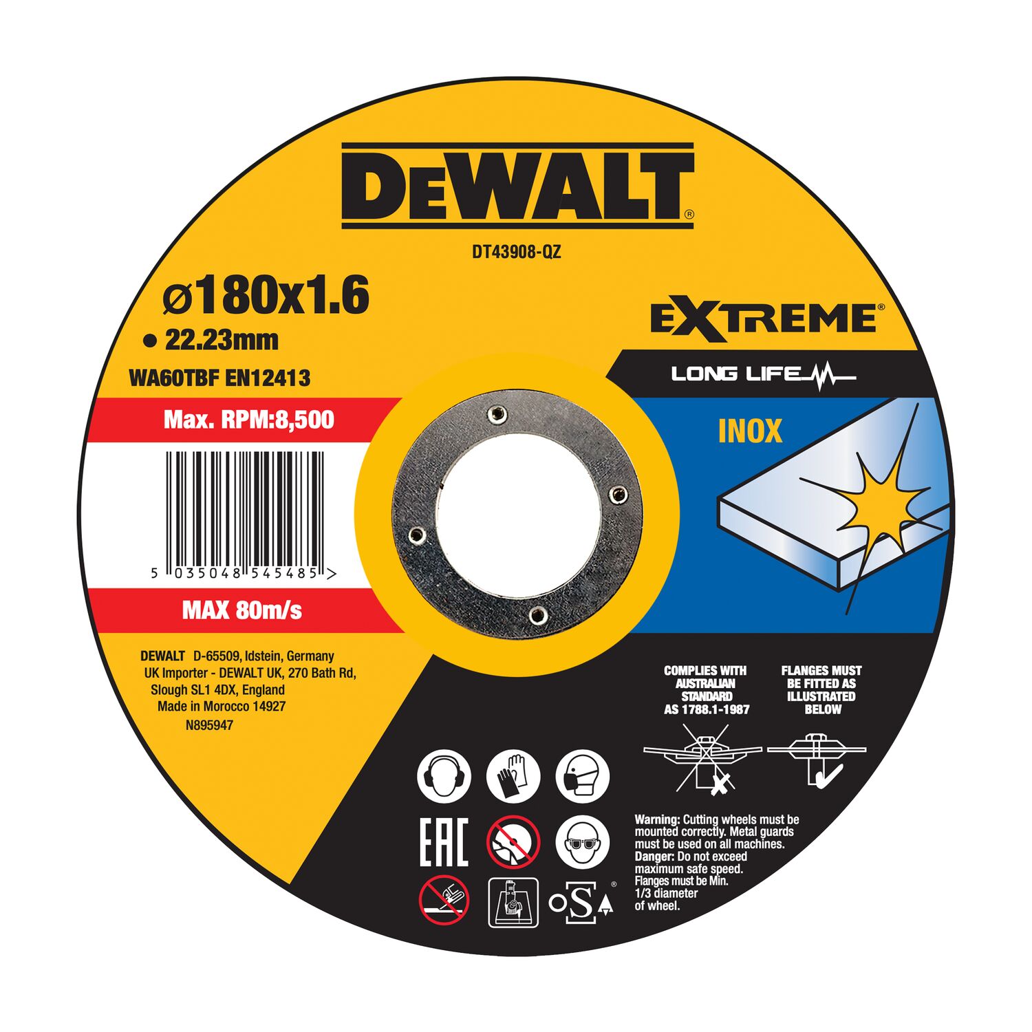 KATKAISULAIKKA DEWALT 180X1.6MM INOX TYPE 41