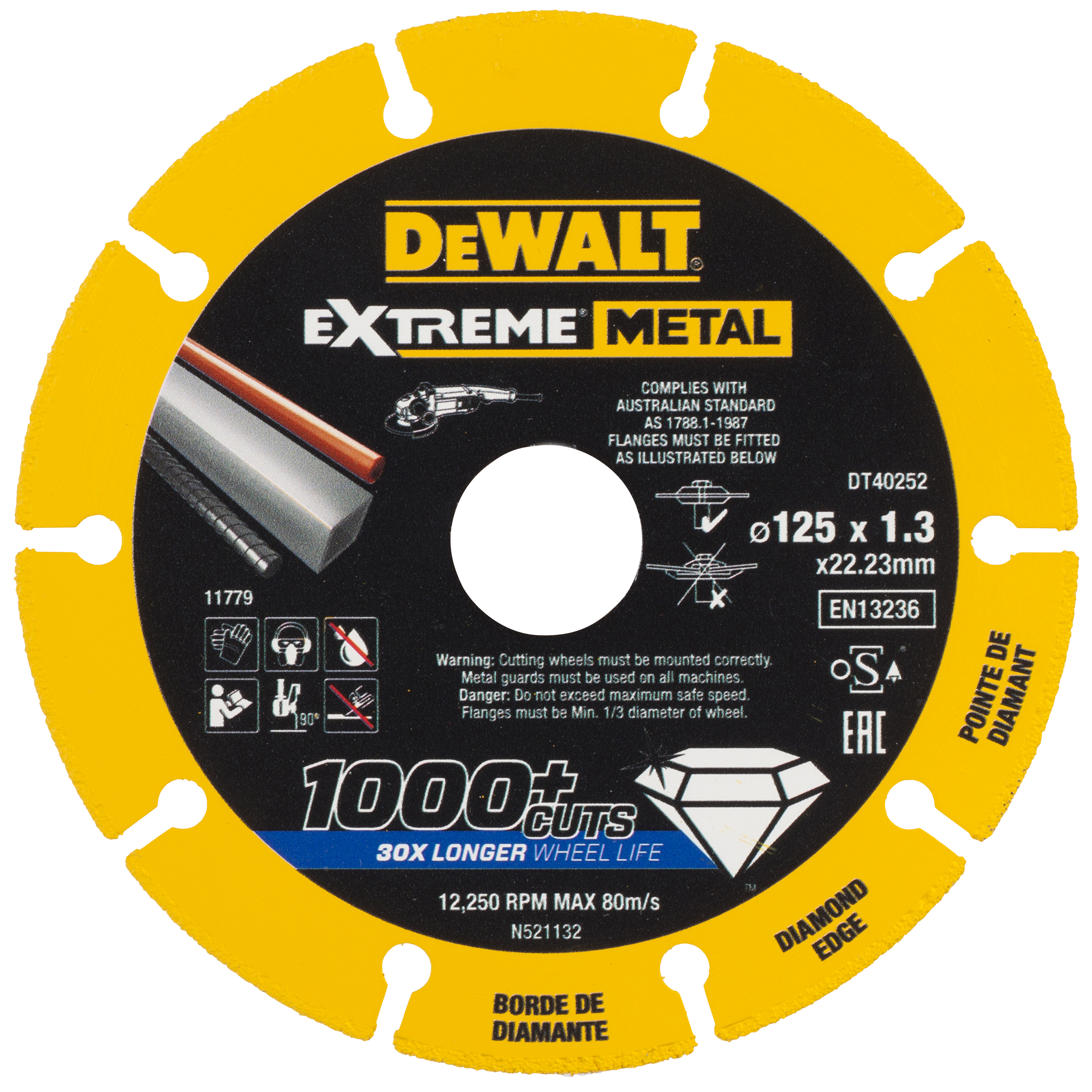 TIMANTTIKATKAISULAIKKA DEWALT EXTREME METAL 125X22.23X1.3MM