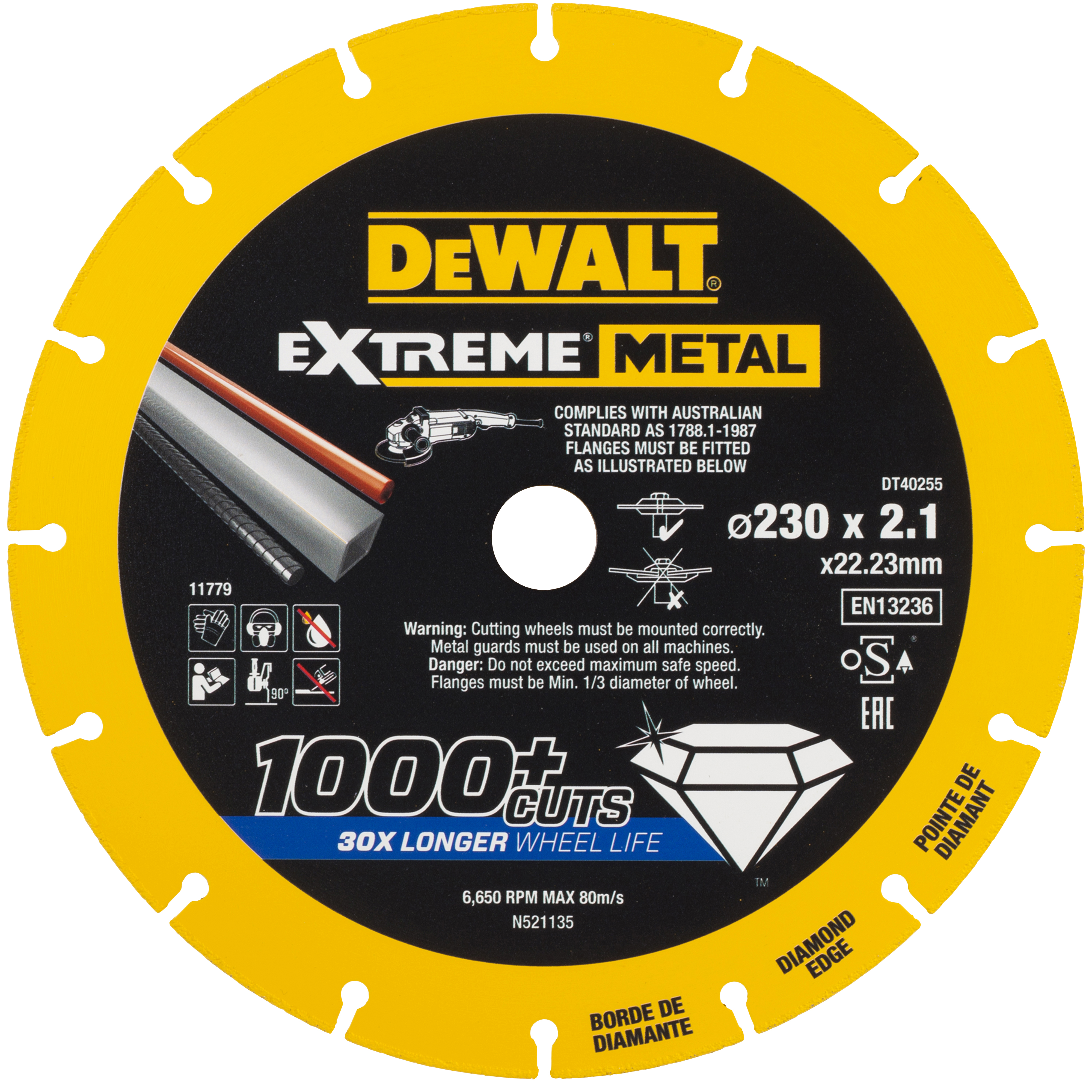 TIMANTTIKATKAISULAIKKA DEWALT EXTREME METAL 230X22.23X1.5MM