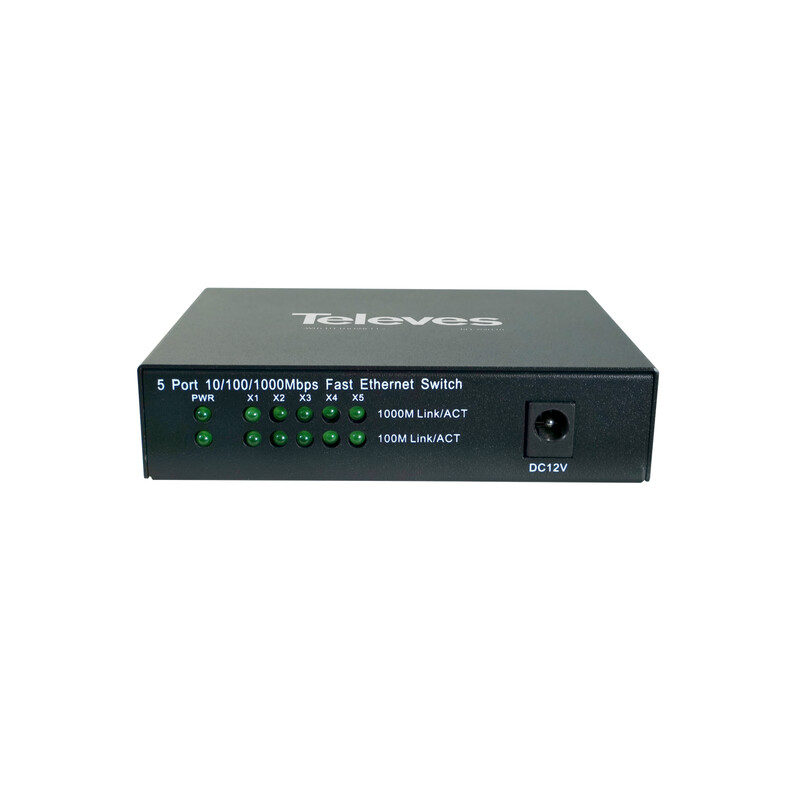 televes Ethernet switch datacom 5xgbe, 10/100/1000 mbps