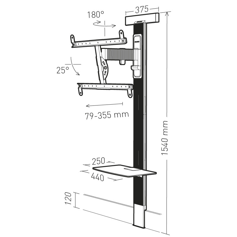 erard Wall bracket exostand600 all-in-one 40-85in