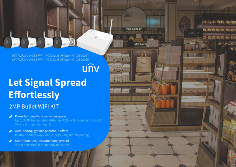 unv Kamera set 4x wifi bullet 2mp 2.8mm /nvr