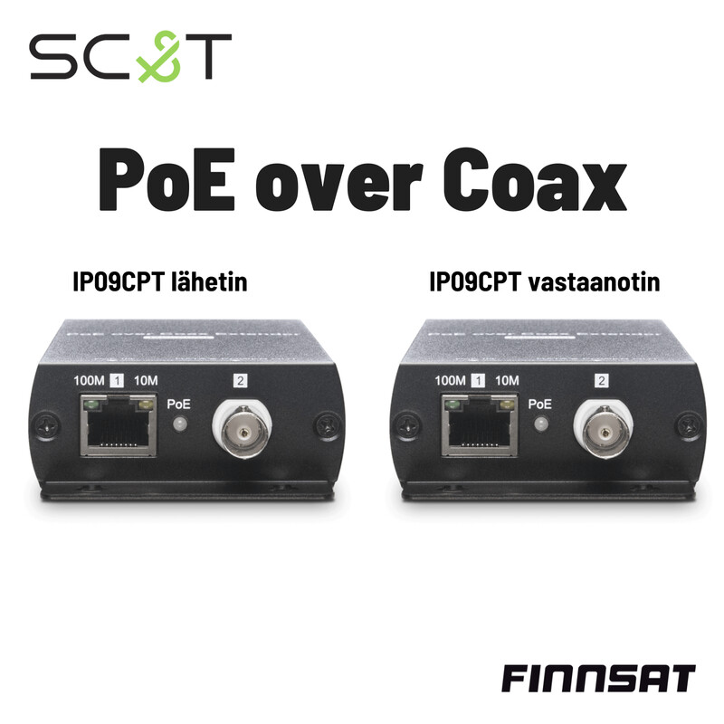 sc&t Mediamuunnin poe over coax 100mb, tx ja rx