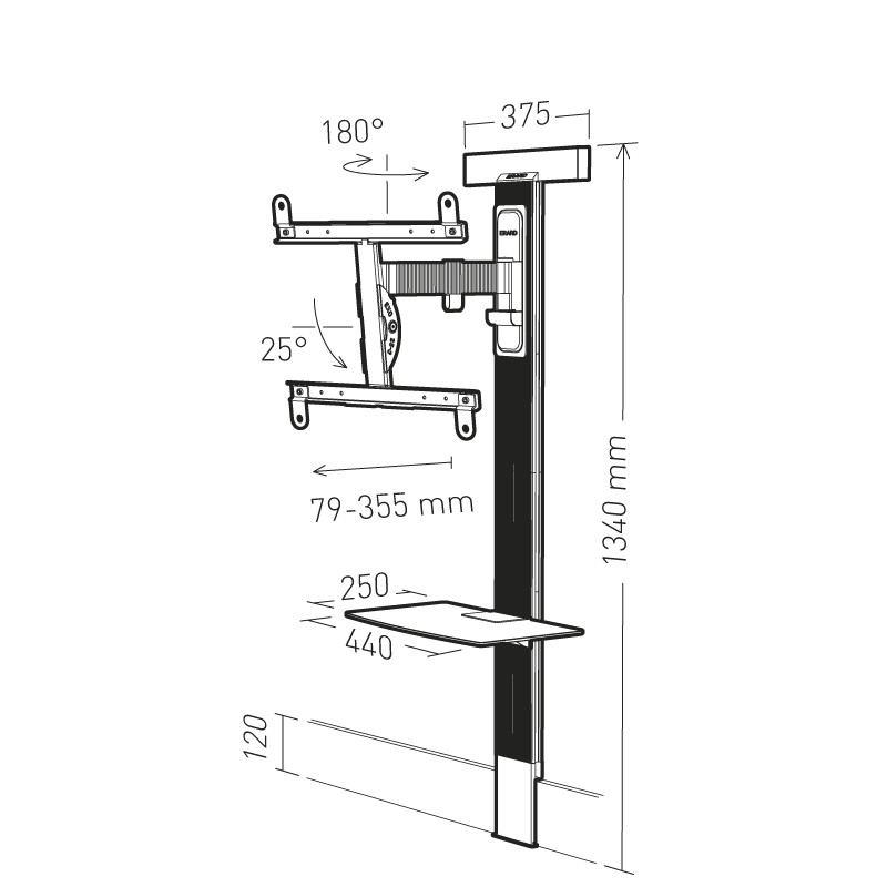 erard Wall bracket exostand400 all-in-one 30-65in