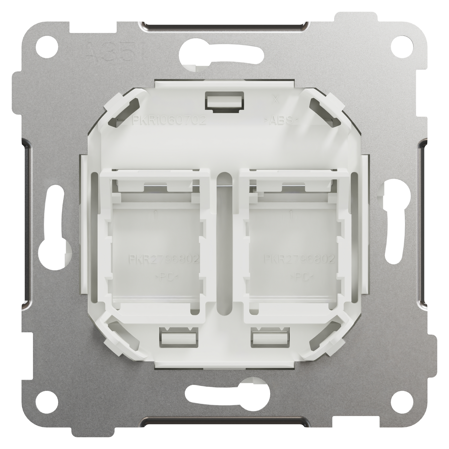 schneider electric Sentralplate elko 2x keystone rett innfelt, m/støvdeksel, rh