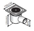 FLOOR DRAIN HORIZONTAL ACO DN70 AISI 304, CONC./RESIN