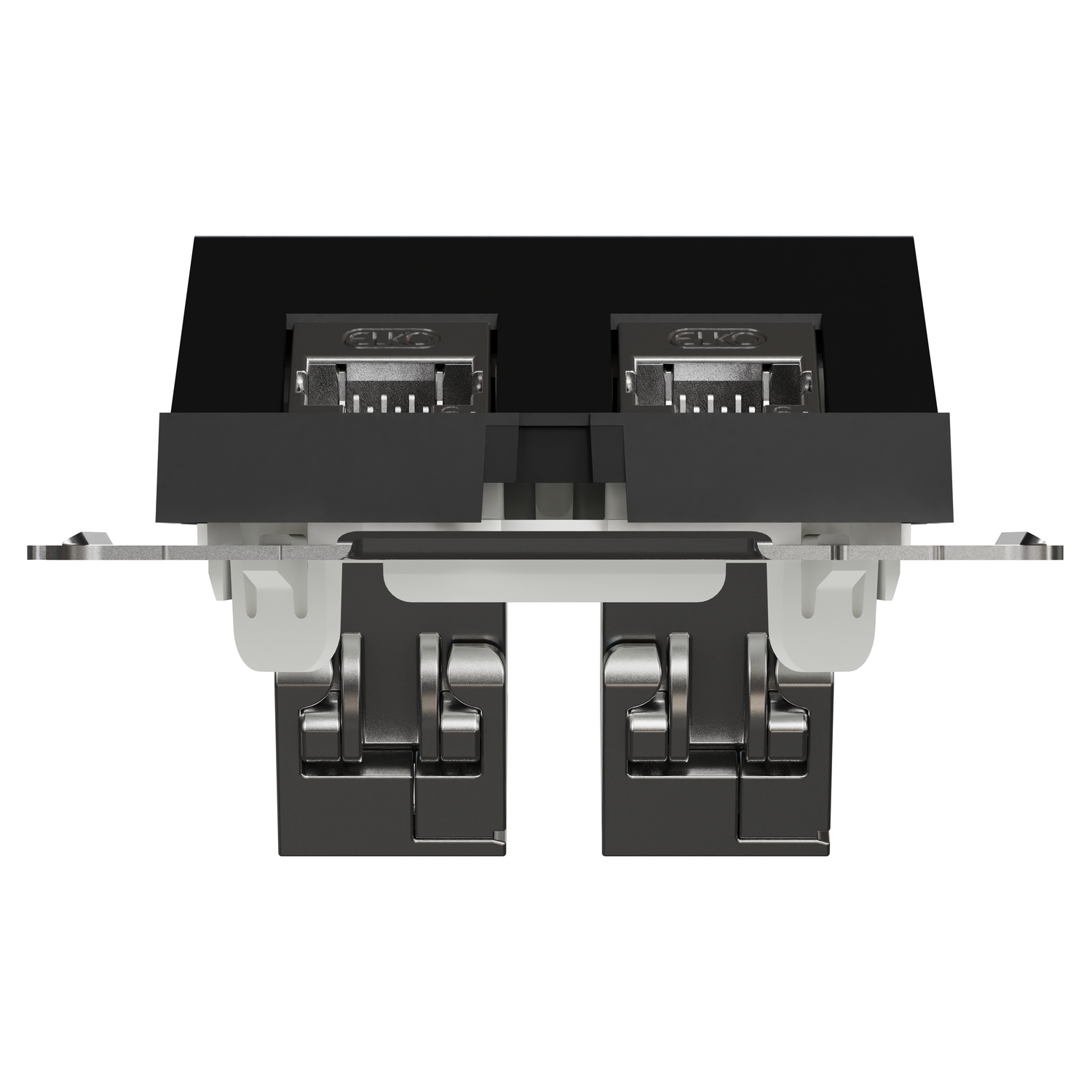 schneider electric Modulæruttak elko, 2xkeystone kat 6a stp, skrå, innfelt, so
