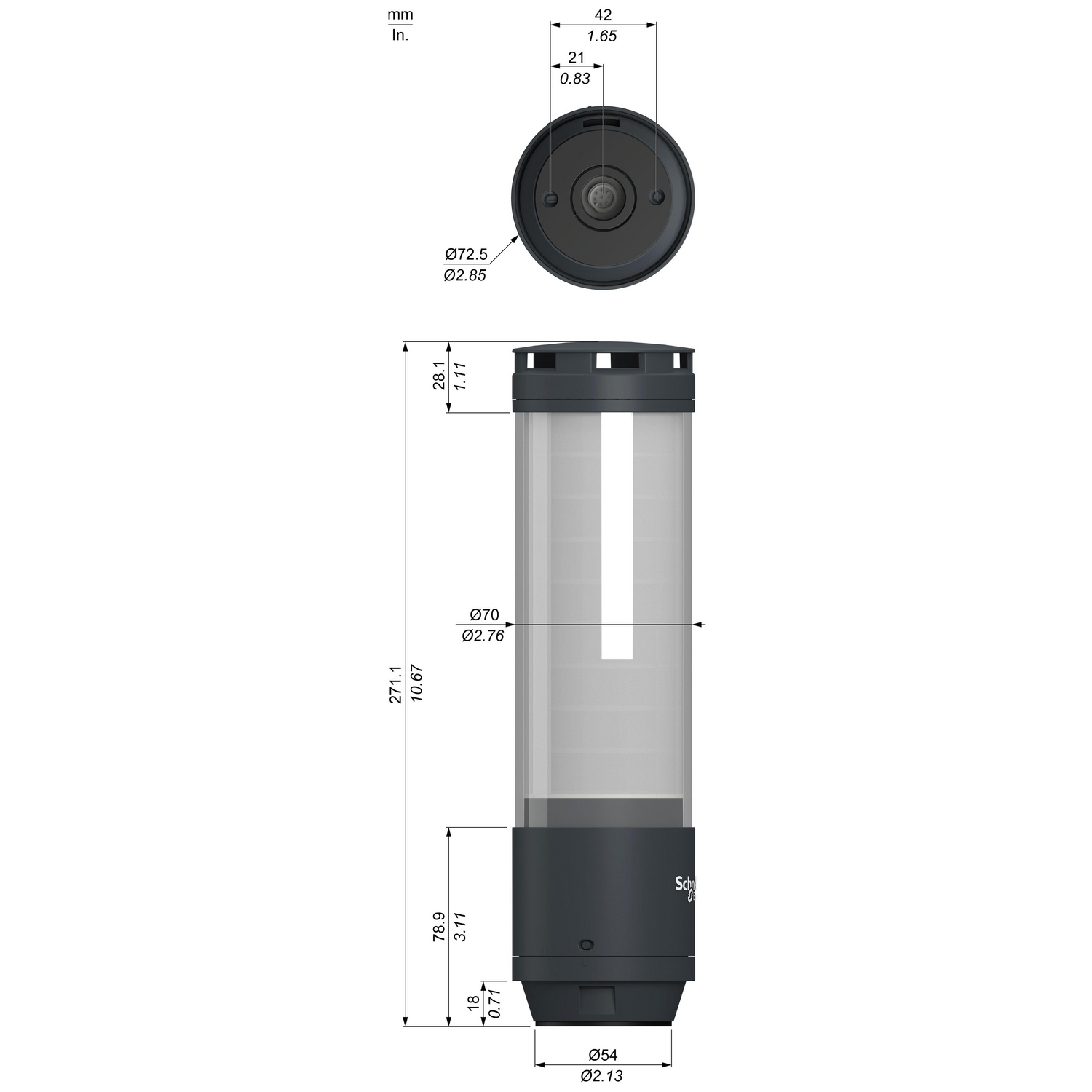 schneider electric Signal light harmony xvts 9 seg io-link buzzer grey
