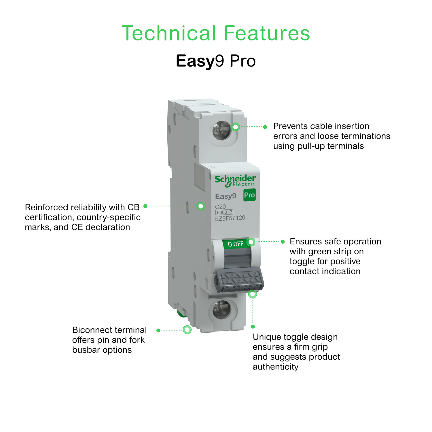 schneider electric Johdonsuojakatkaisija easy9 mcb 1c20 6ka