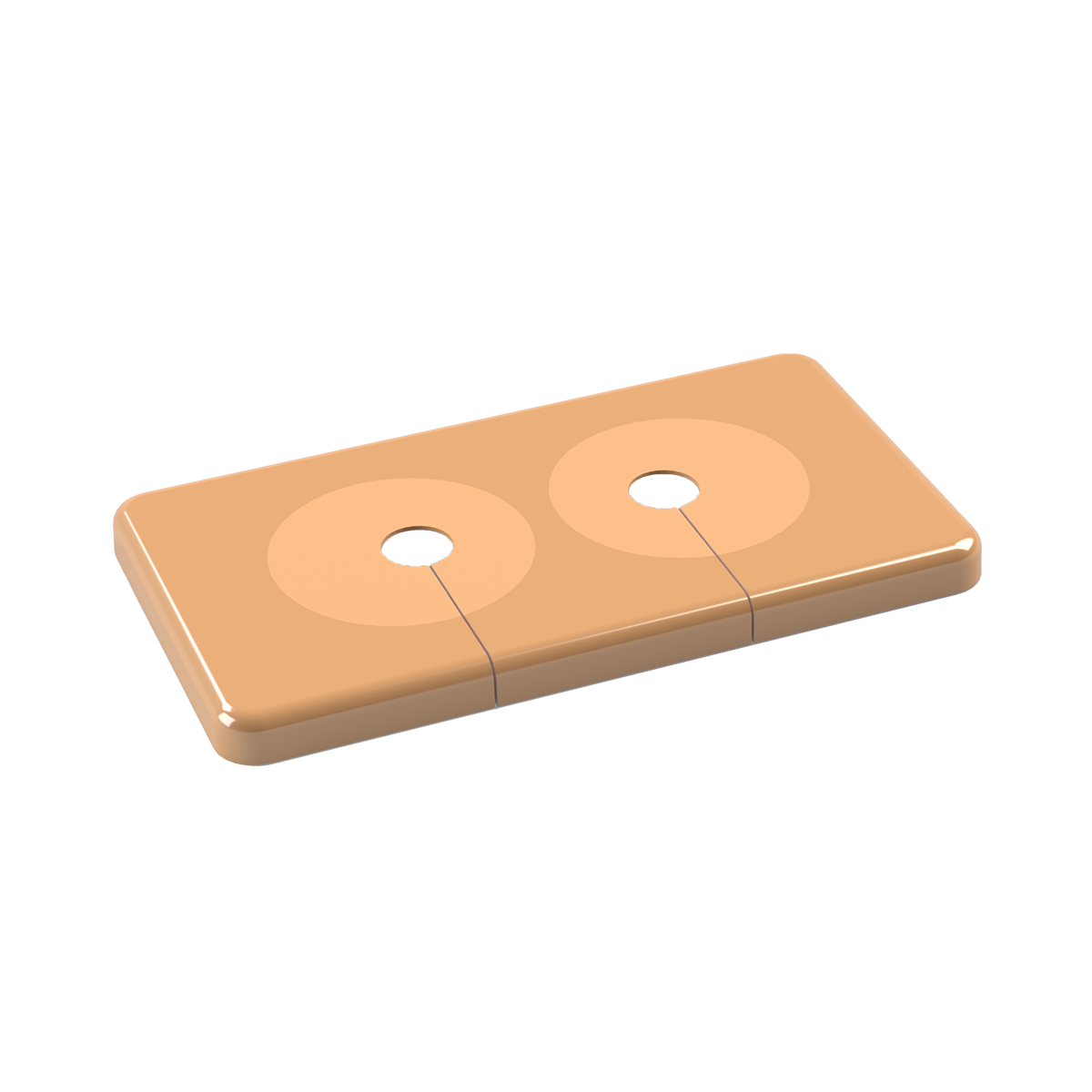ESCUTCHEON 2-PIPE FALUPLAST 12-18mm, 40mm, C/C BROWN