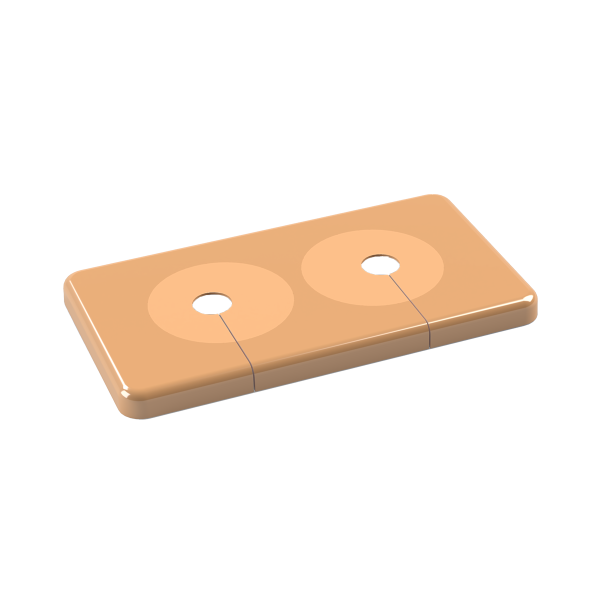 ESCUTCHEON 2-PIPE FALUPLAST 12-18mm, 50mm, C/C BROWN
