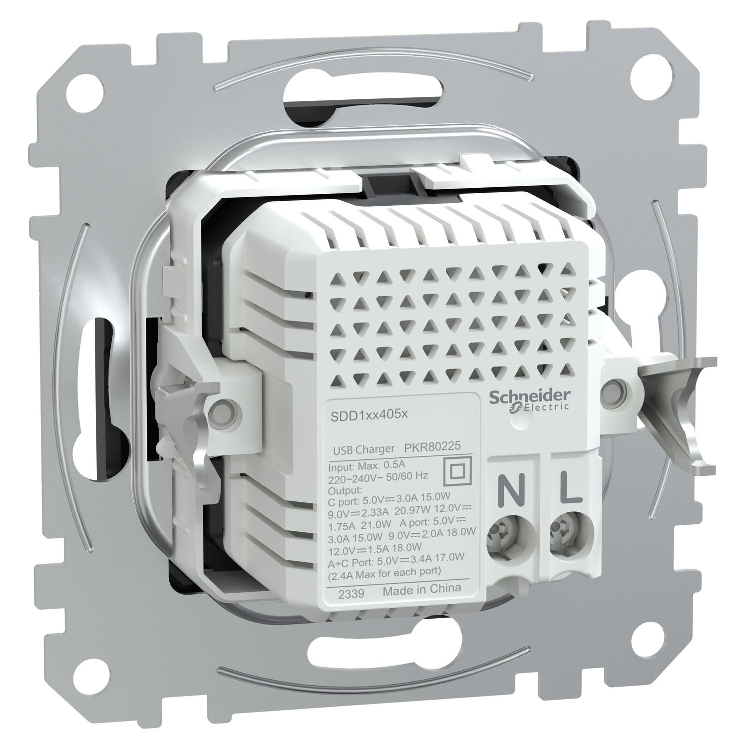 schneider electric Sedna design usb laadija a+c 3a 21w alu