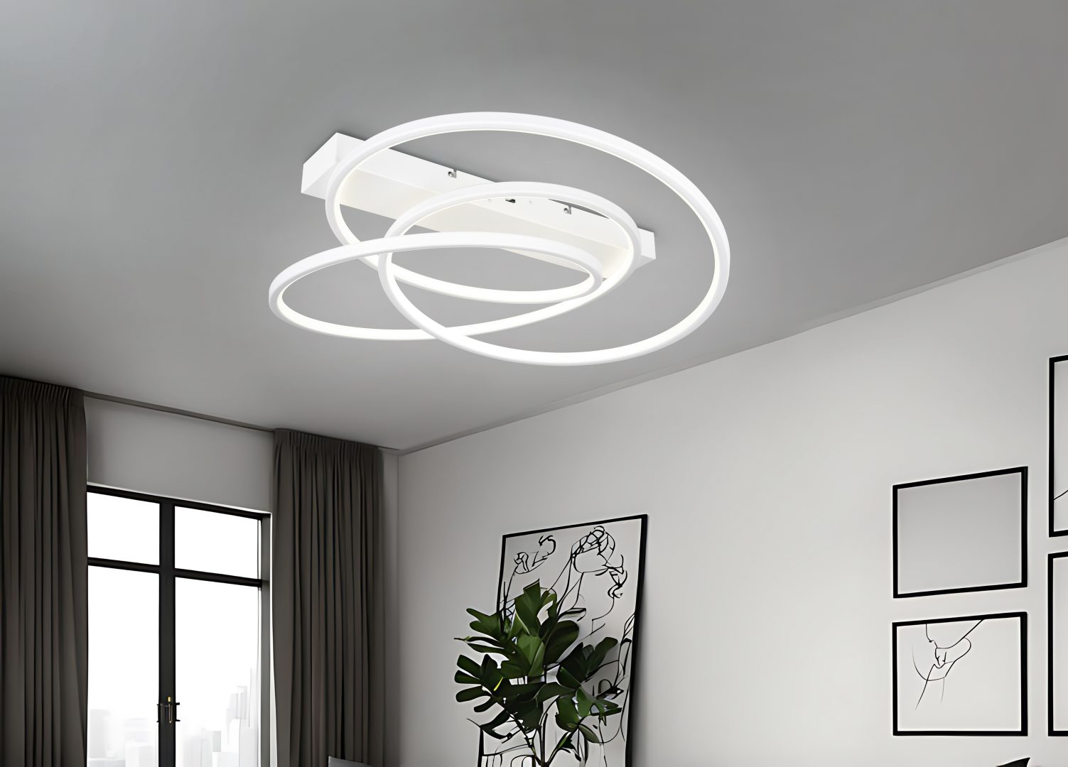 trio Ceiling lamp trio darvin 34w/2020lm 3cct sdim wh