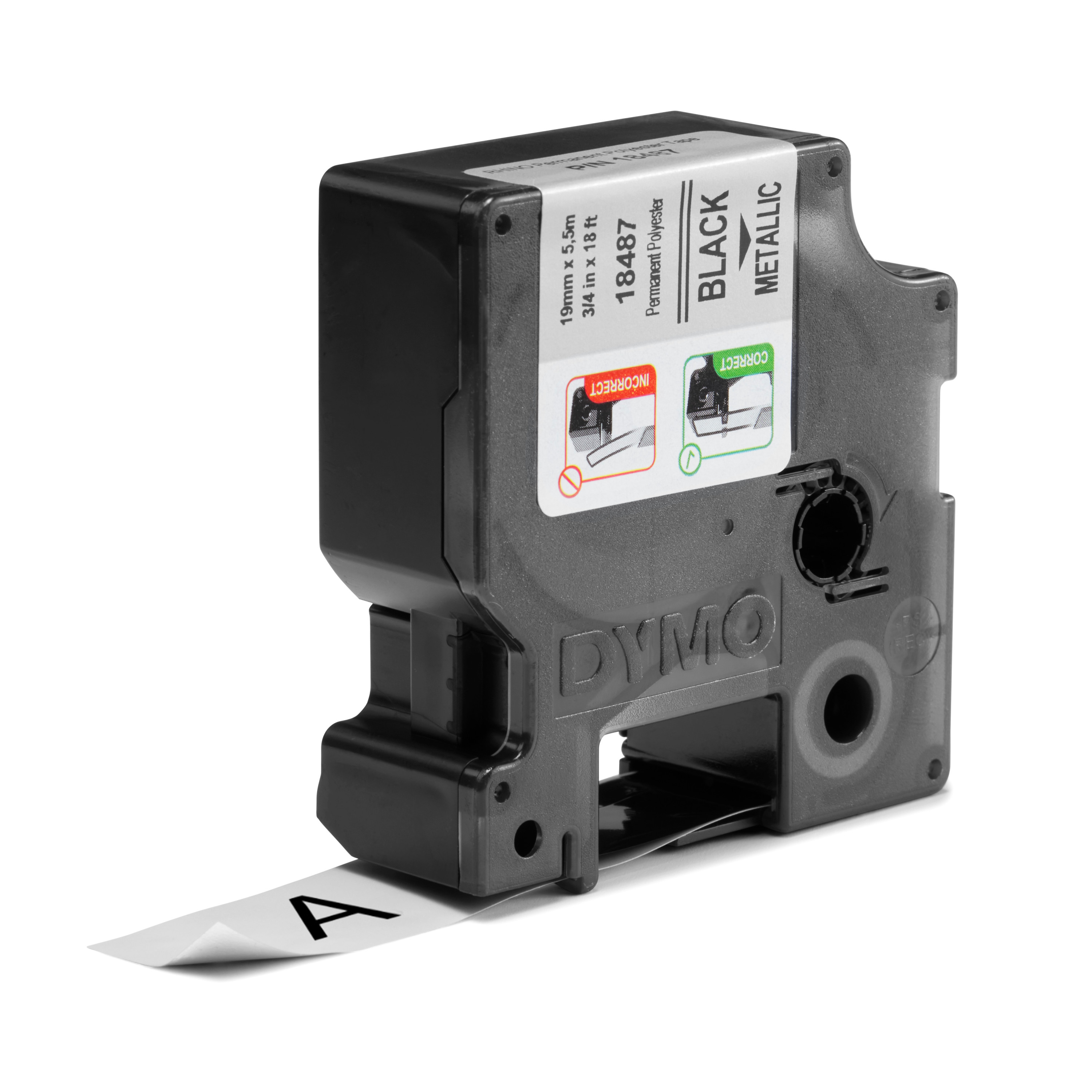 dymo Dymo rhino poly 19mm sv/met rh 19mm metall fast poly