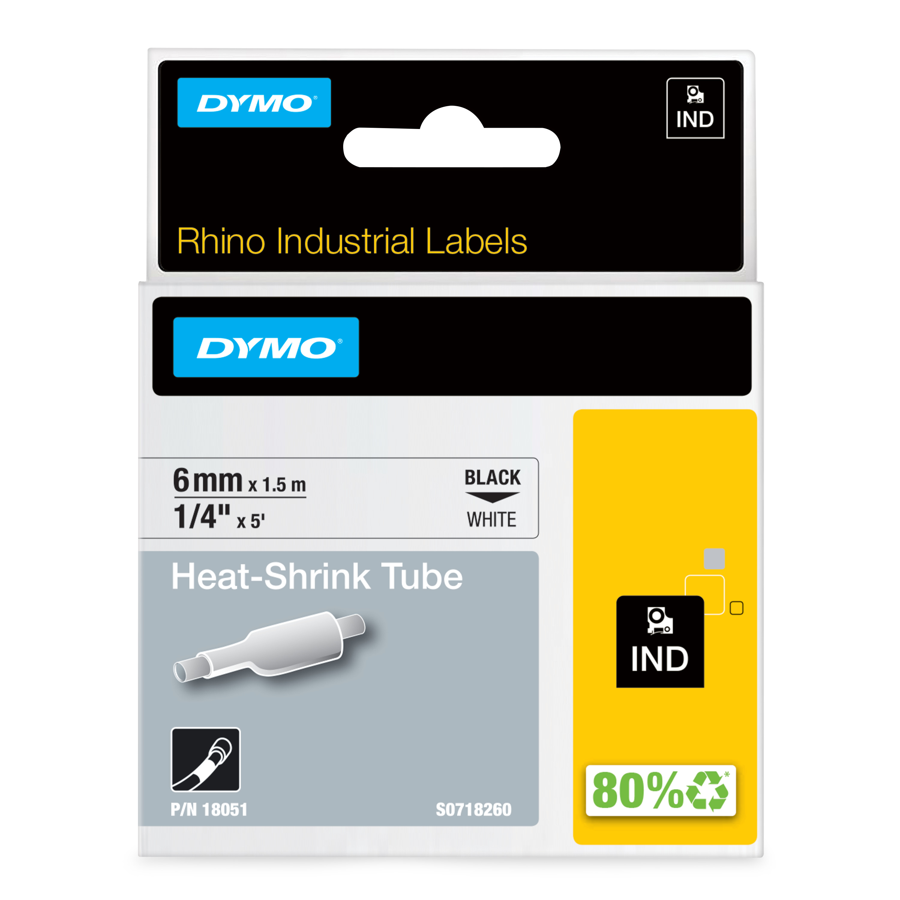 dymo Dymo rhino krympslang 6mm vit rh 6mm vit hst