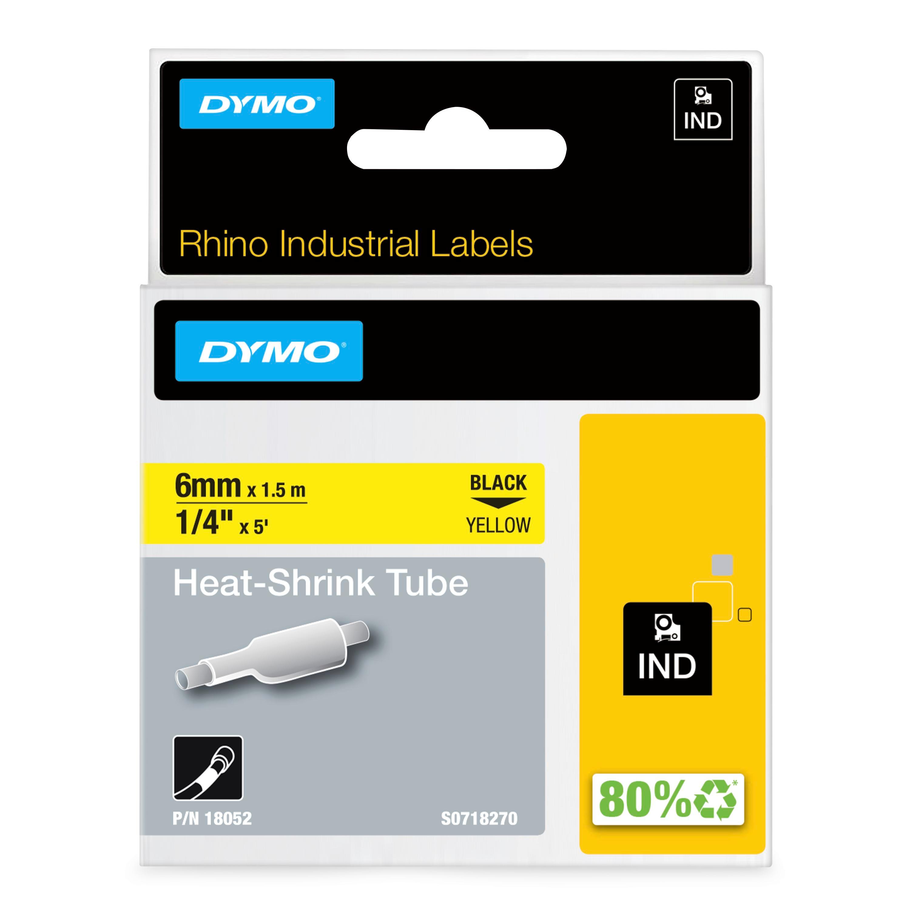 DYMO Rhino HeatShrink 6mm Yl RHINO YELLOW HEAT SHRINK 6MM