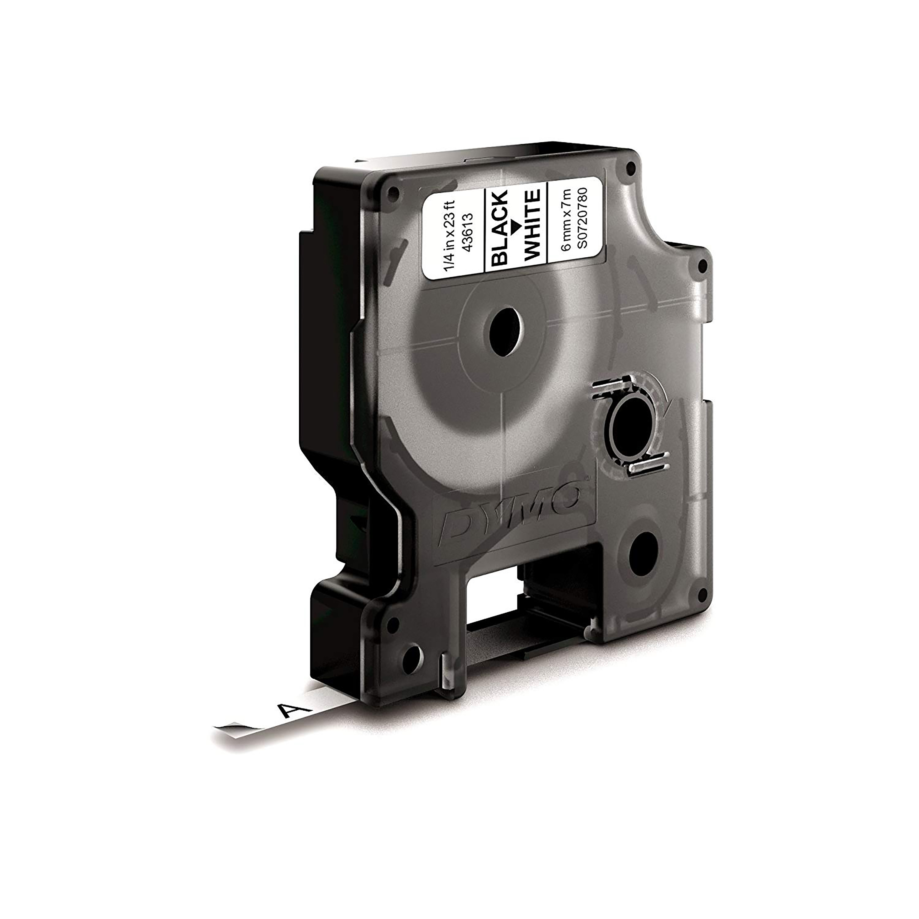 DYMO D1 Tape 6mm Bk/Wt DY D1 6MMX7M BK/WH GLOBAL