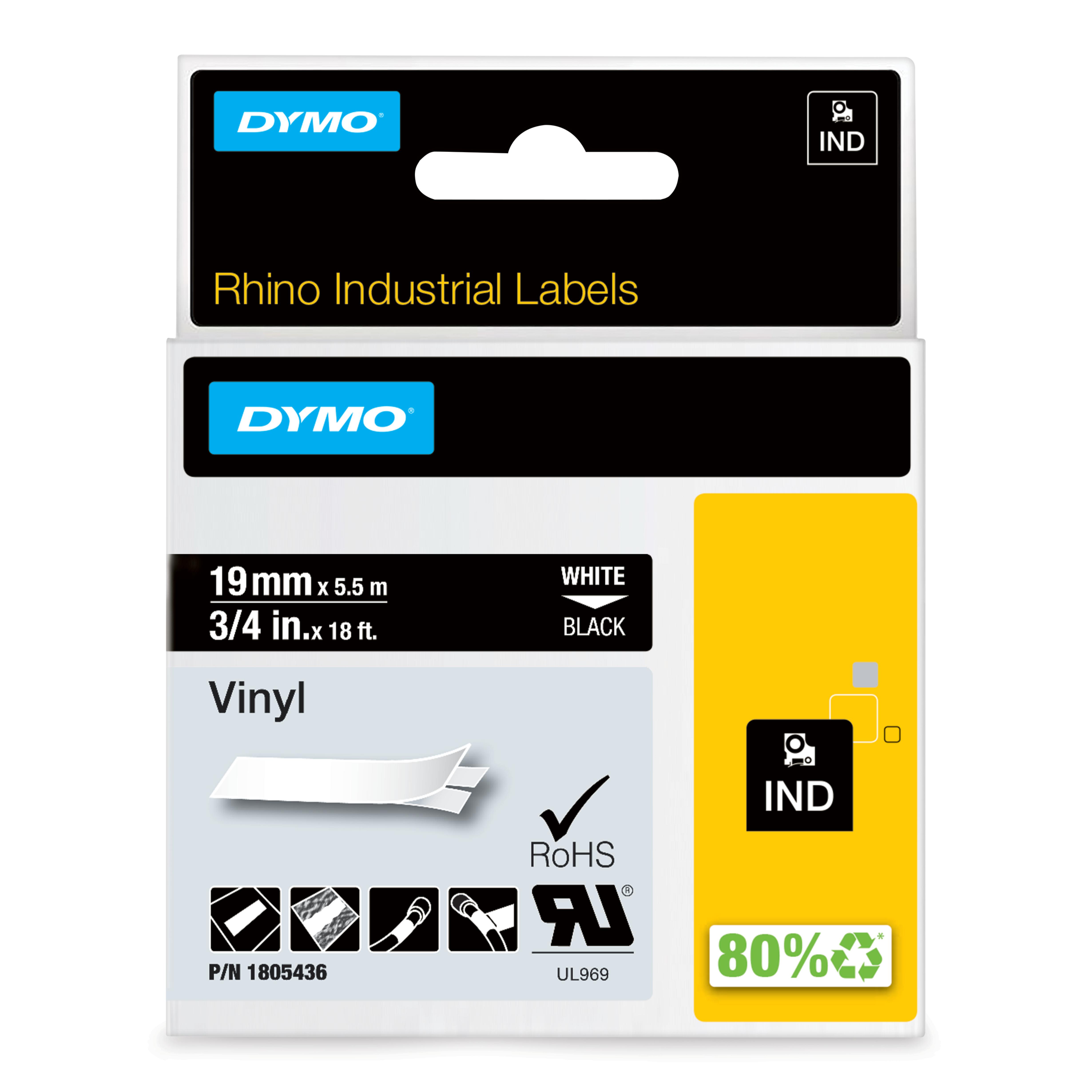 dymo Dymo rhino teippi rh 19mm valk/mu vinyyli