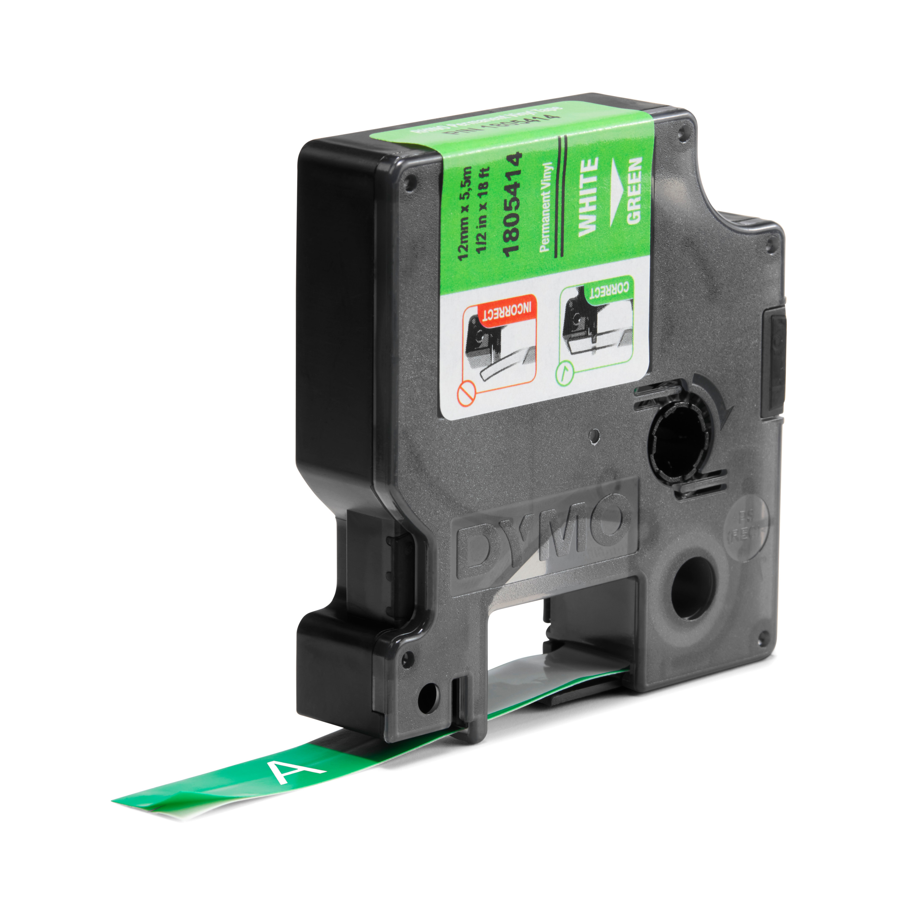 DYMO Rhino Vinyl 12mm Wt/Gr RHINO 1/2 GREEN VINYL-12MM